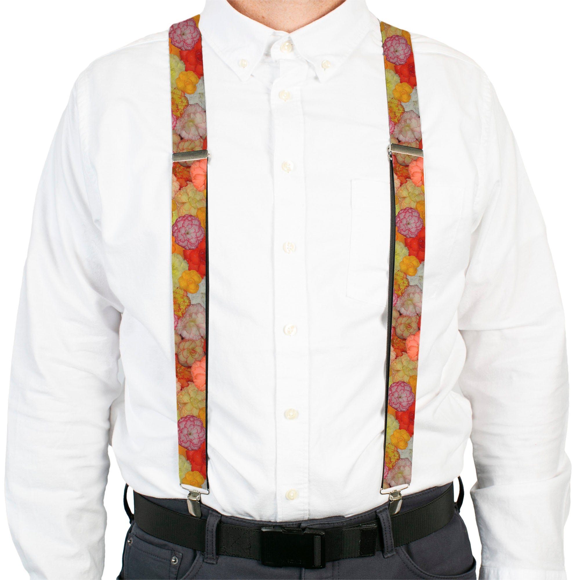 Suspenders - Vivid Floral Collage2 Yellows/Pinks/Oranges