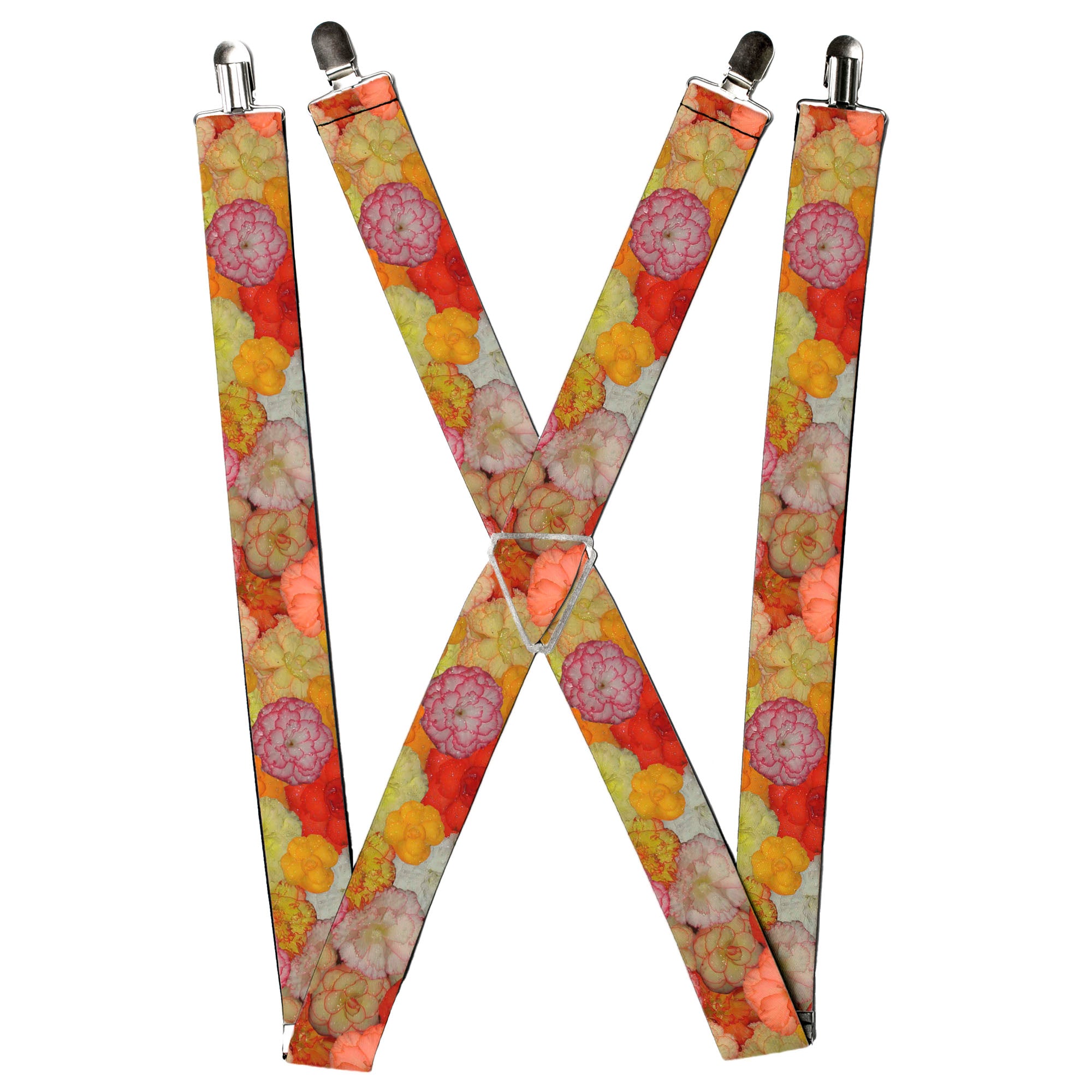 Suspenders - Vivid Floral Collage2 Yellows/Pinks/Oranges