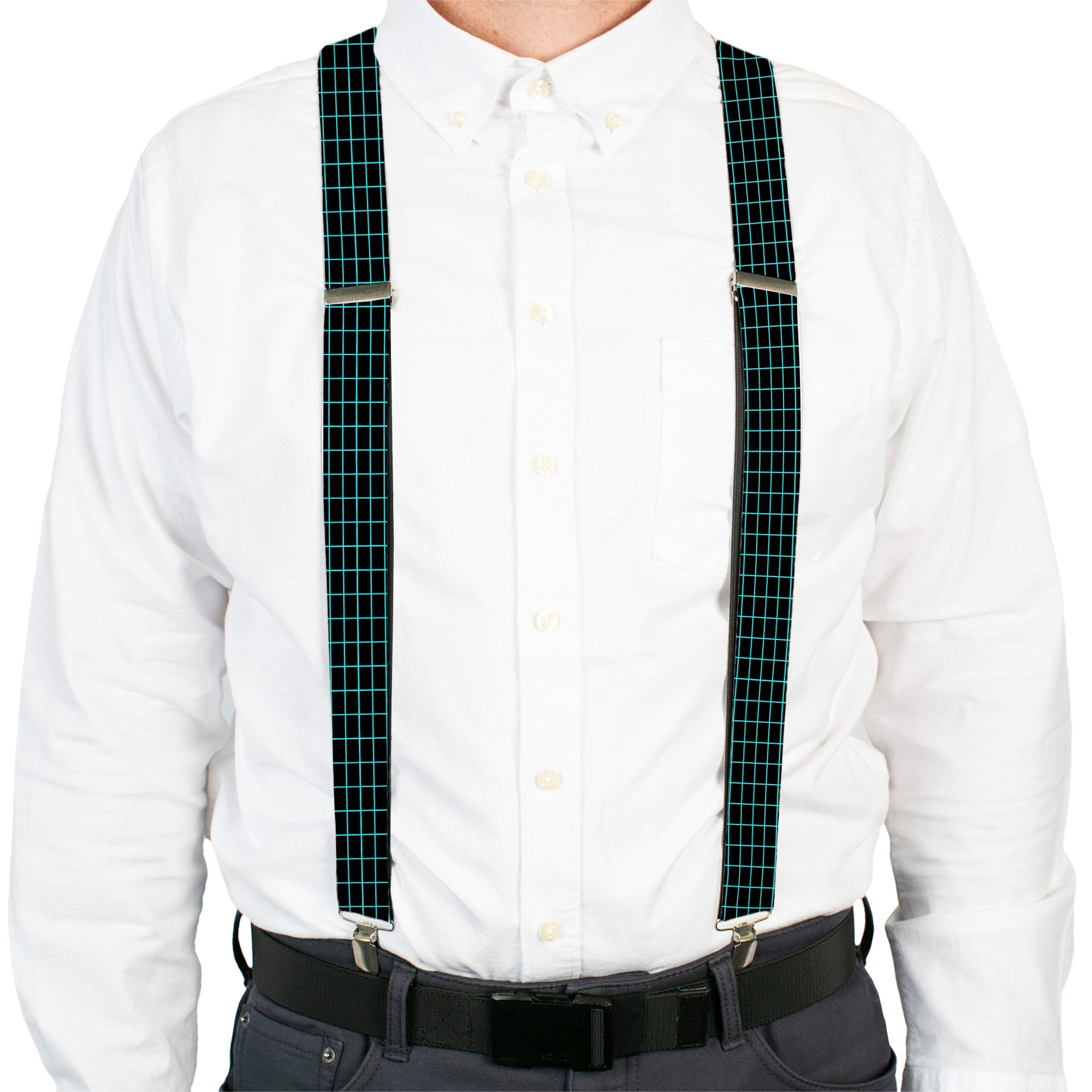 Suspenders - Wire Grid Black/Blue