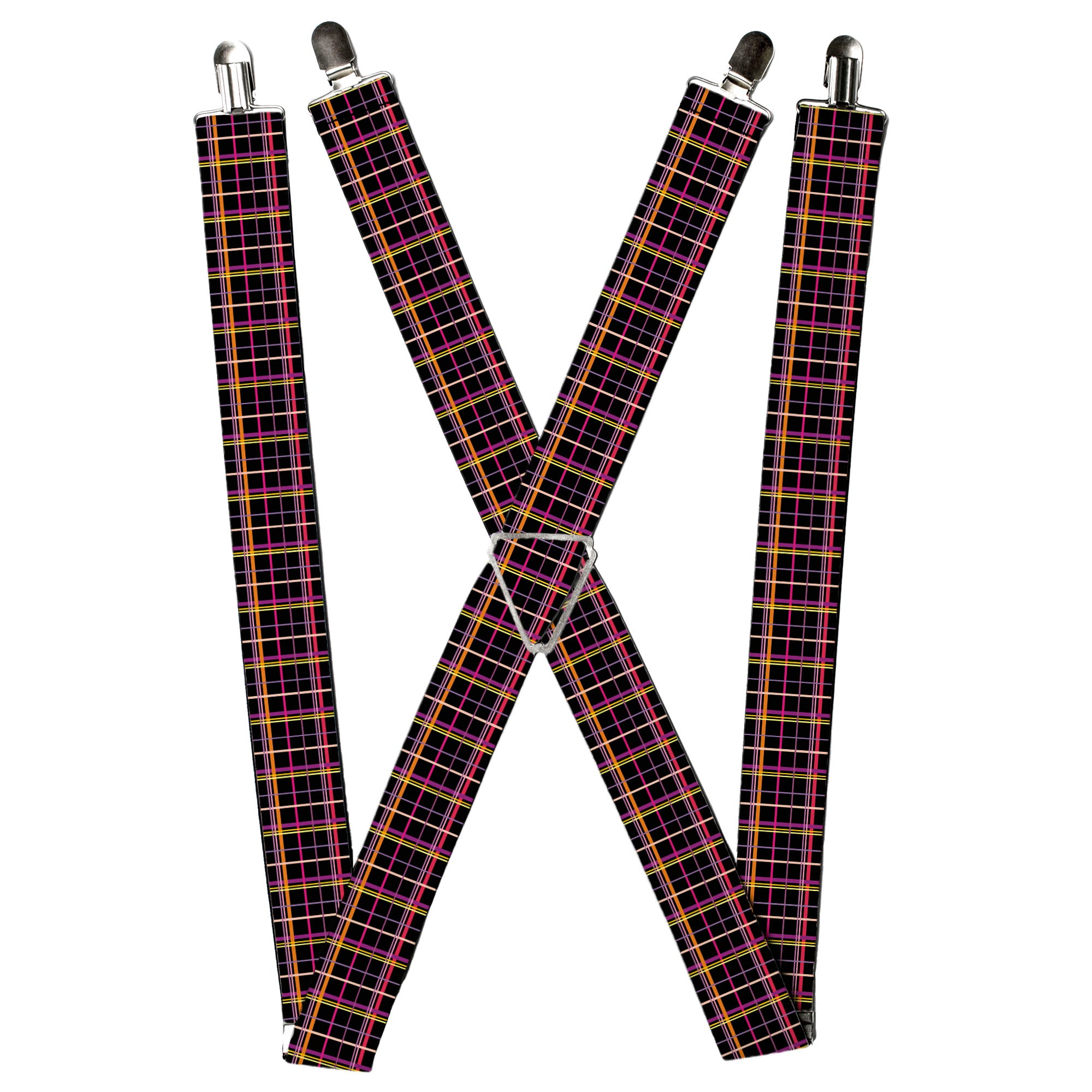 Suspenders - Wire Grid Black/Orange/Purple
