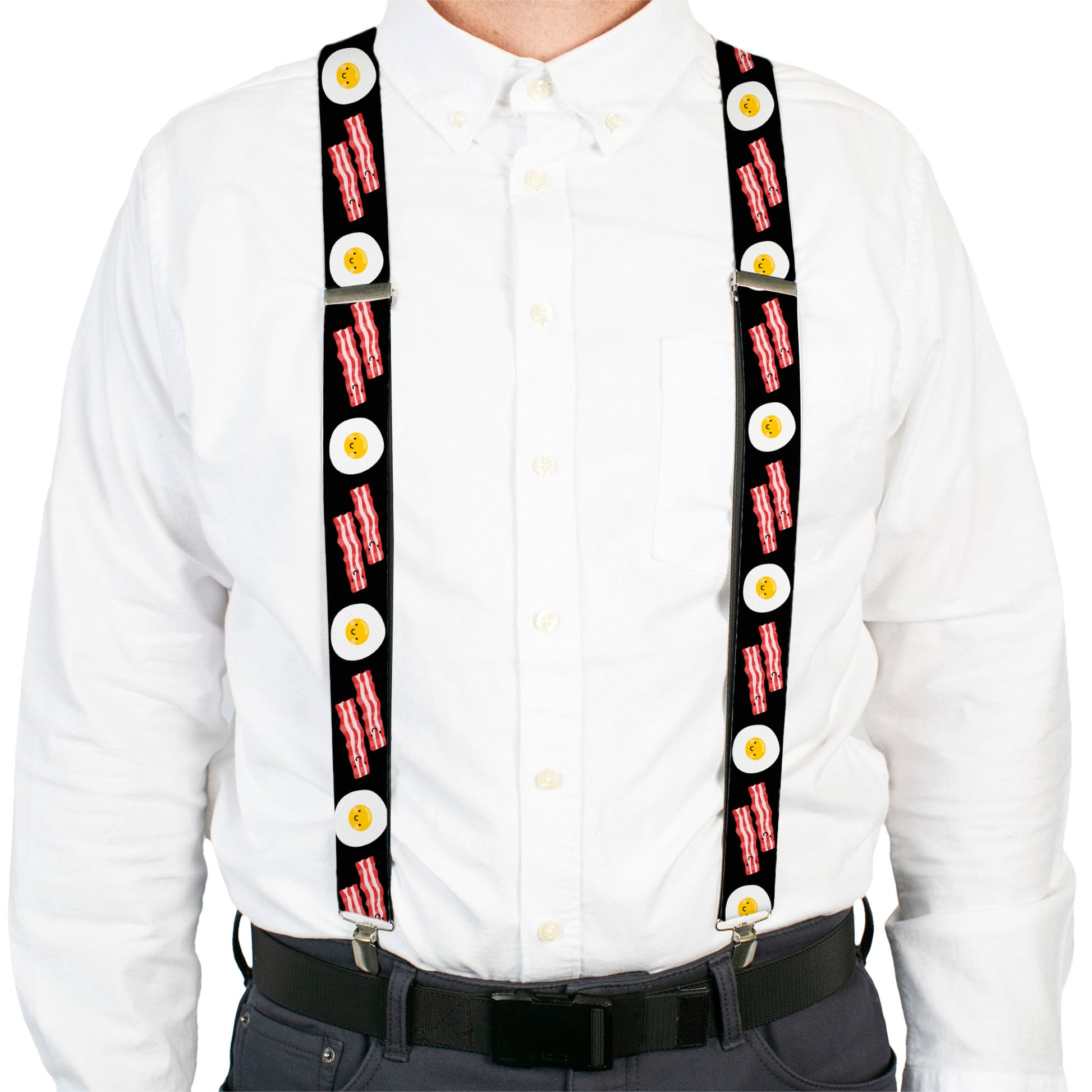 Suspenders - Bacon & Eggs Black Suspenders Buckle-Down