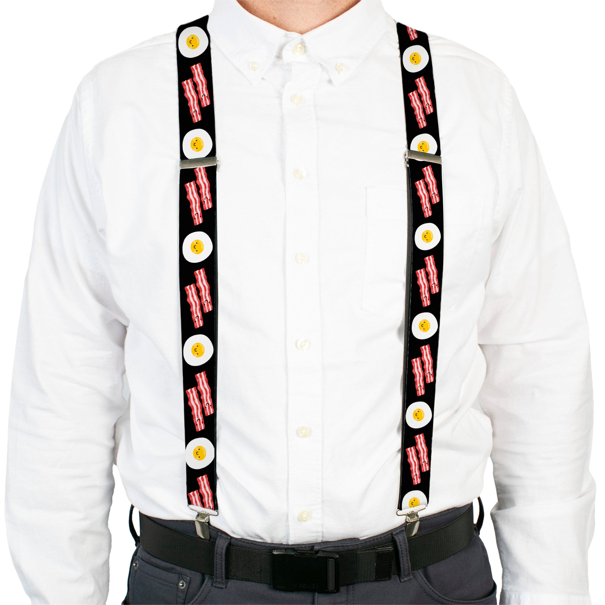 Suspenders - Bacon & Eggs Black Suspenders Buckle-Down