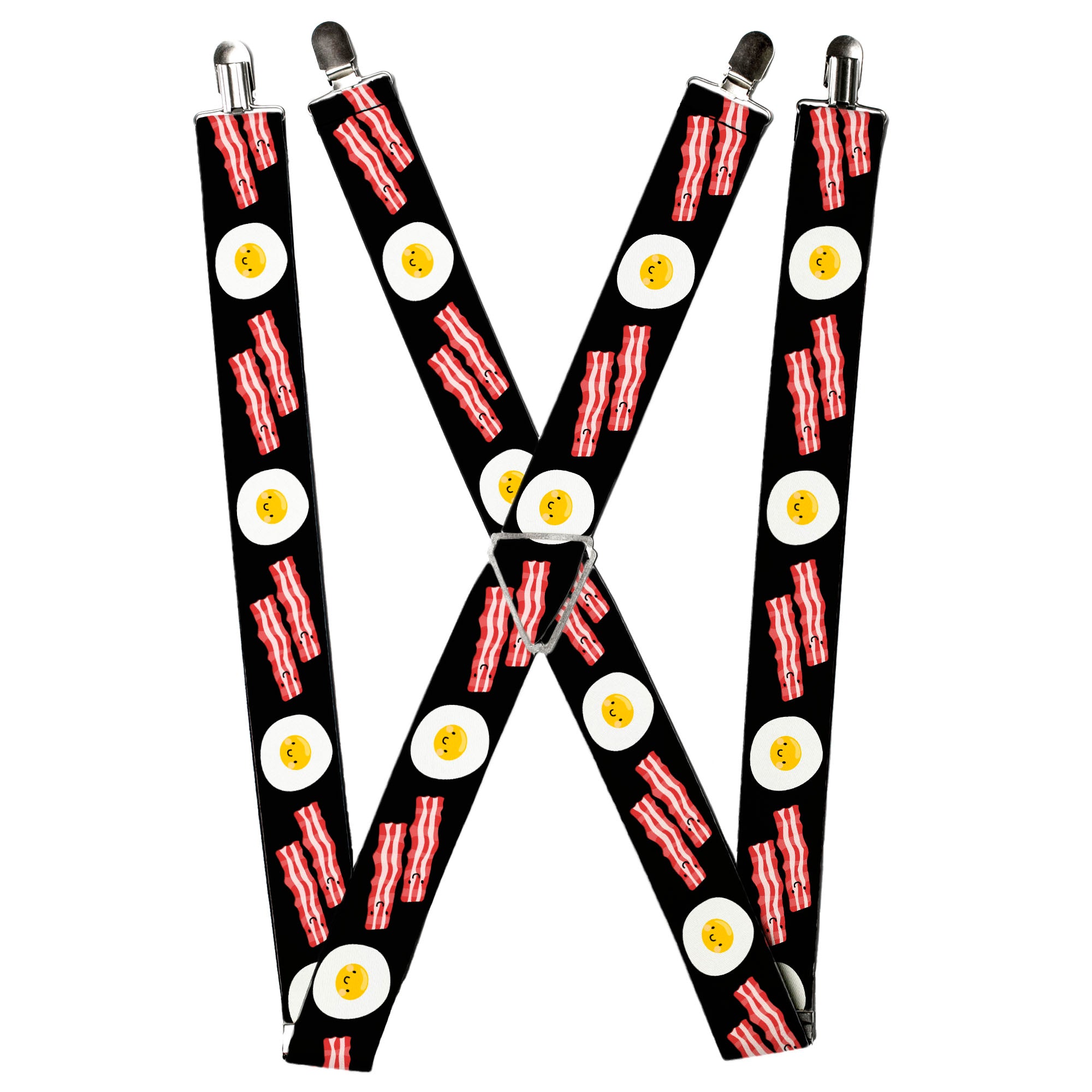 Suspenders - Bacon & Eggs Black Suspenders Buckle-Down