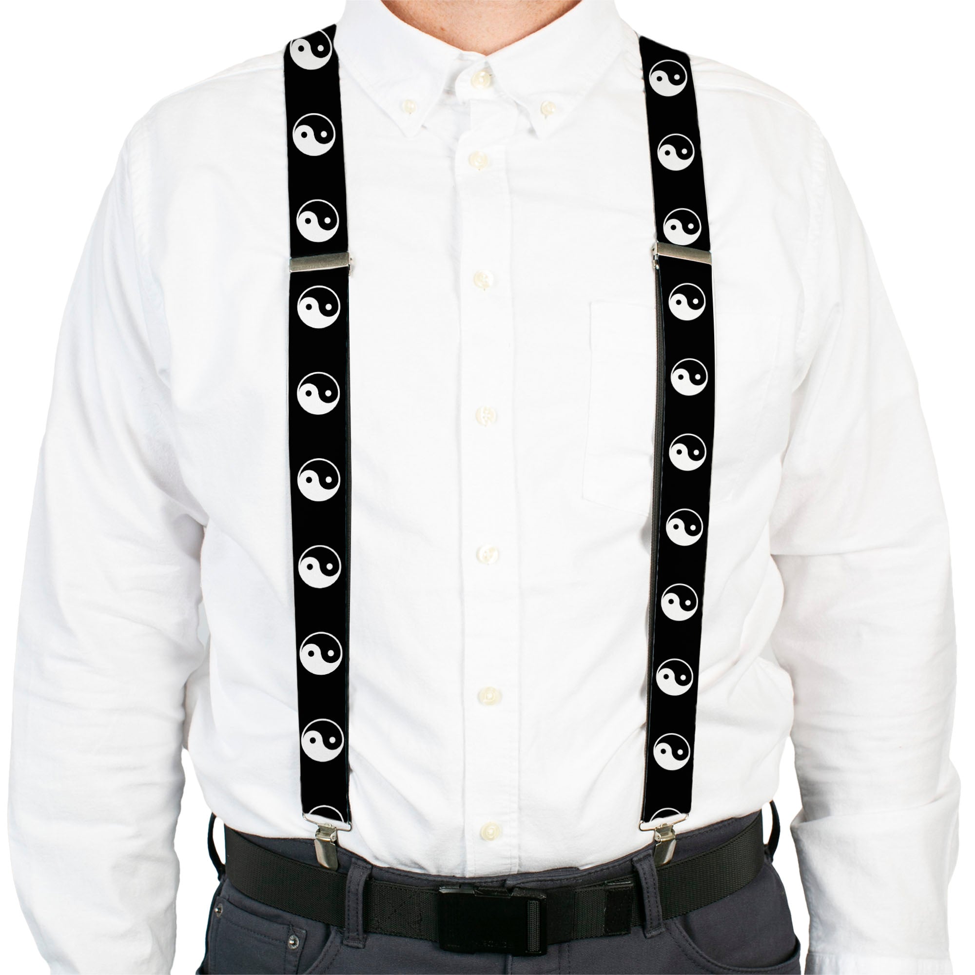 Suspenders - Yin Yang Symbol Black/White