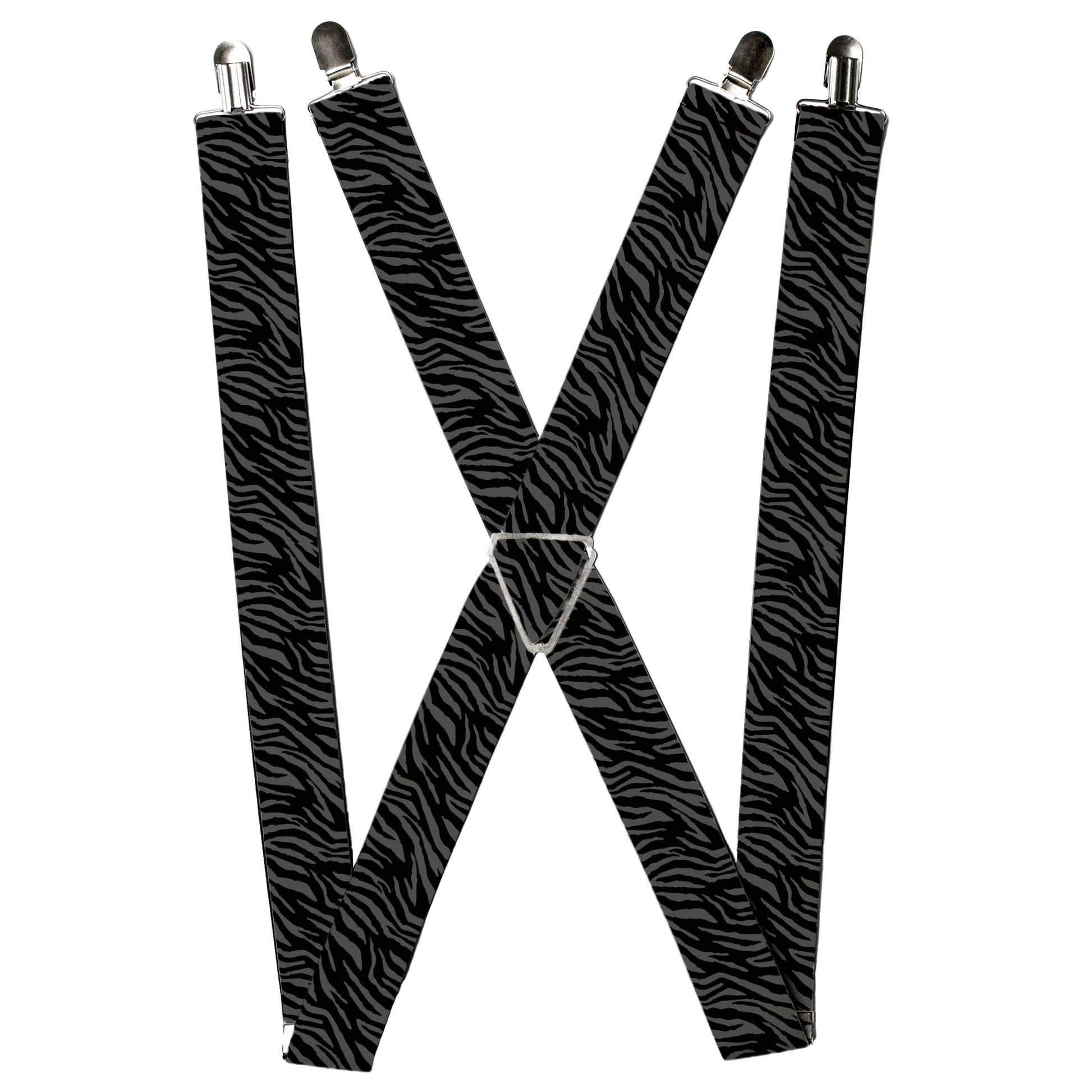 Suspenders - Zebra 2 Black/Gray Suspenders Buckle-Down