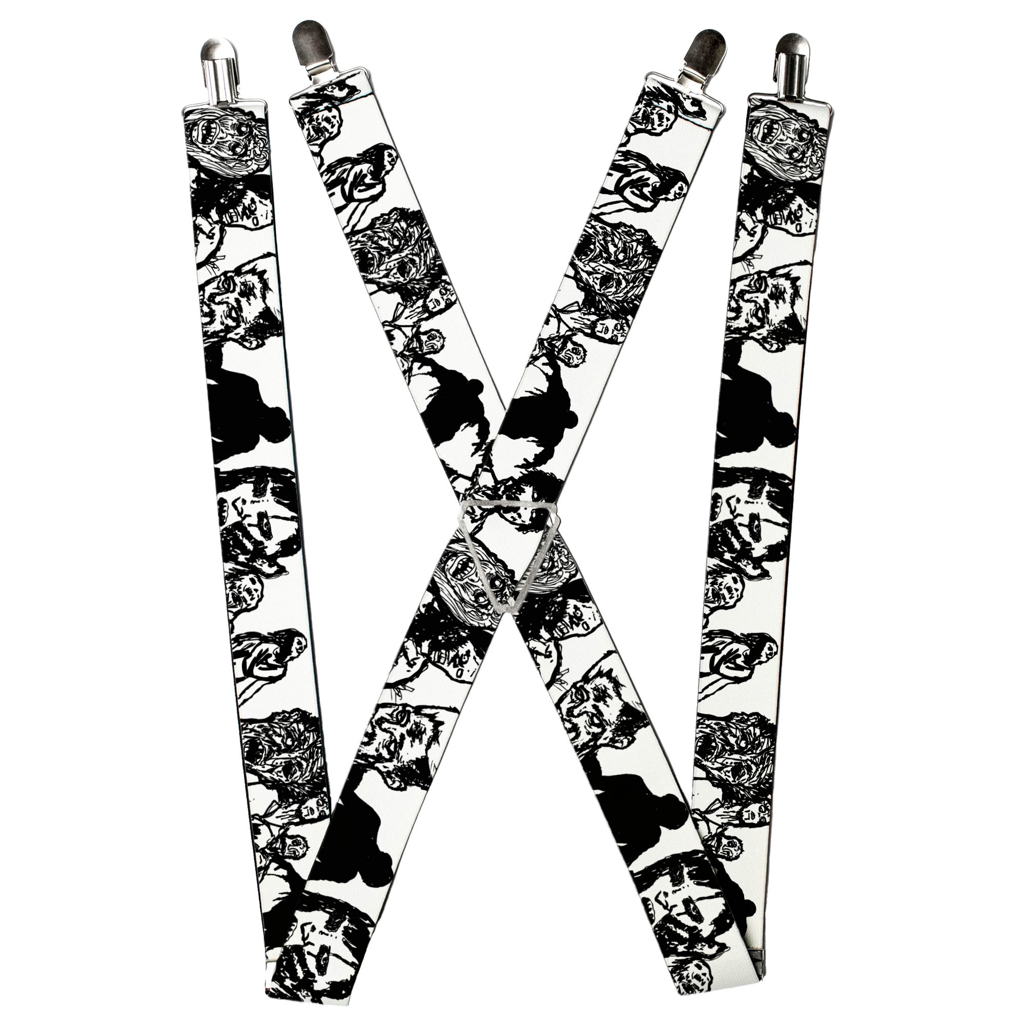 Suspenders - Zombies White/Black