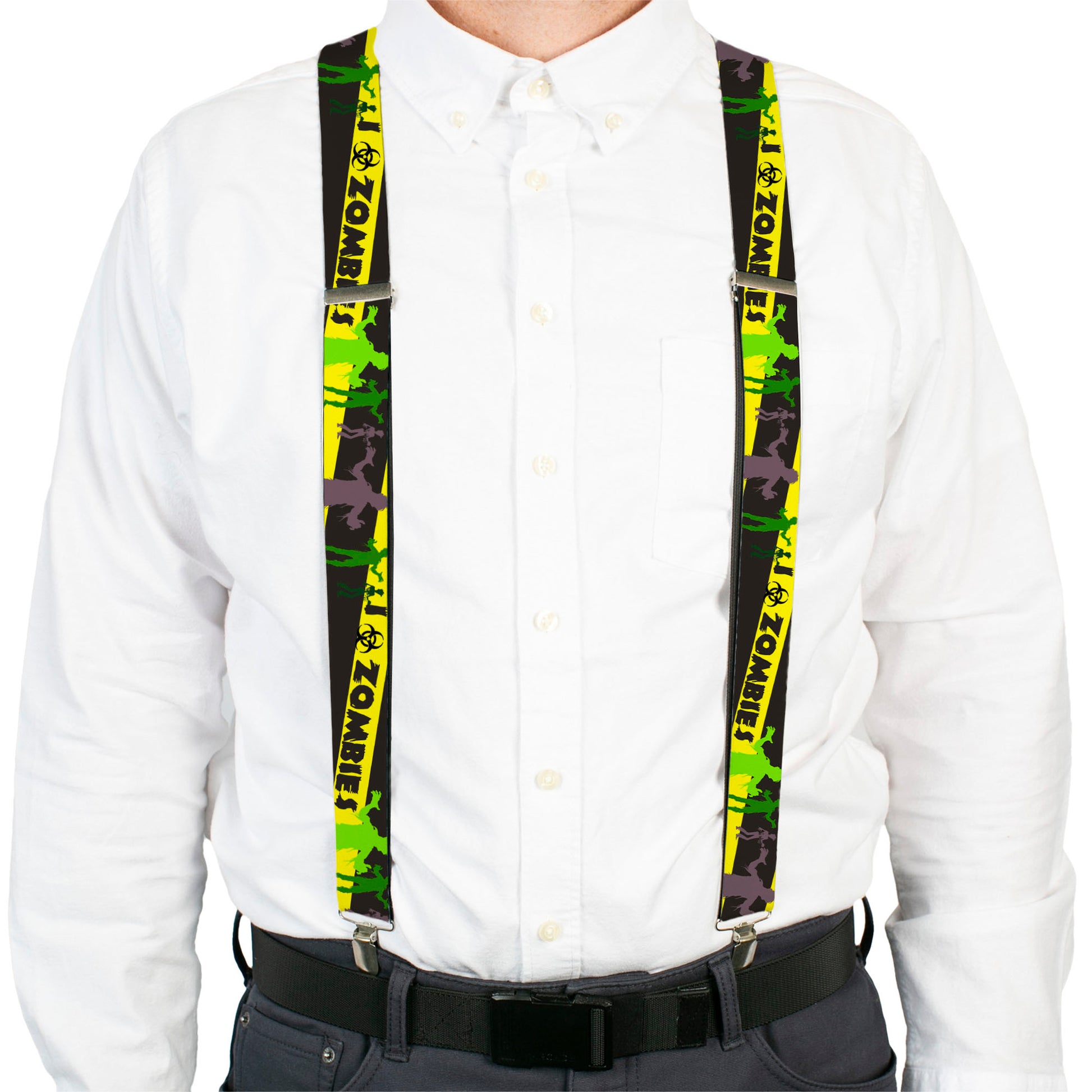 Suspenders - Zombies Biohazard Black/Yellow/Green Suspenders Buckle-Down
