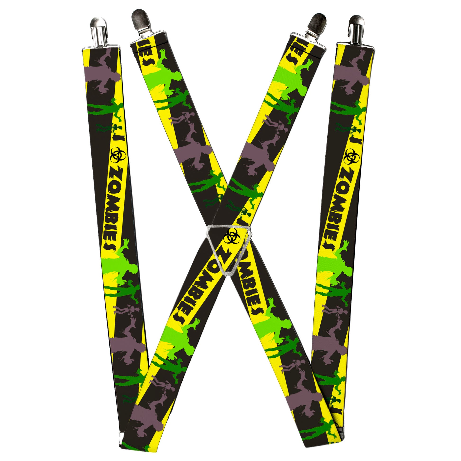 Suspenders - Zombies Biohazard Black/Yellow/Green Suspenders Buckle-Down