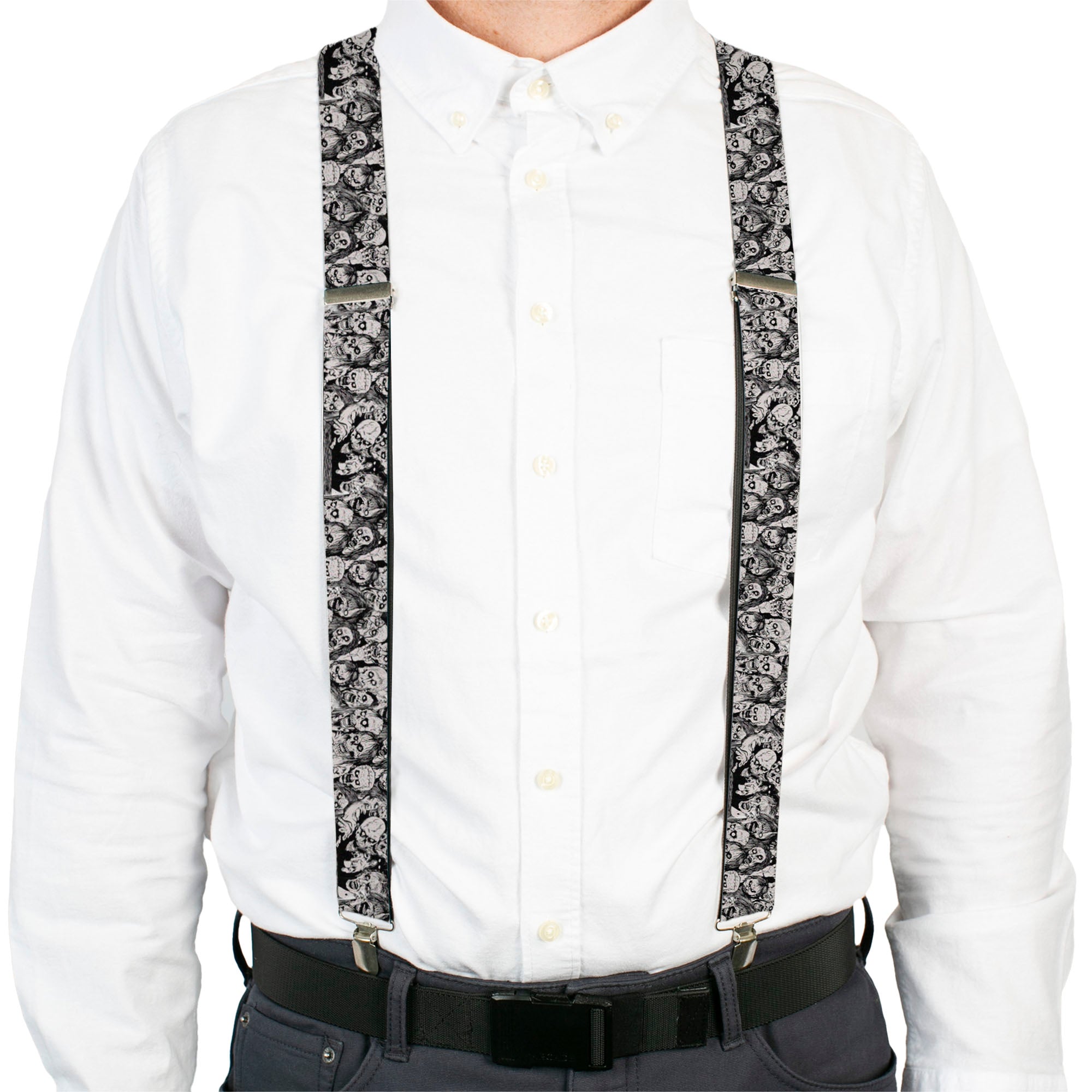 Suspenders - Zombie Skulls Sketch