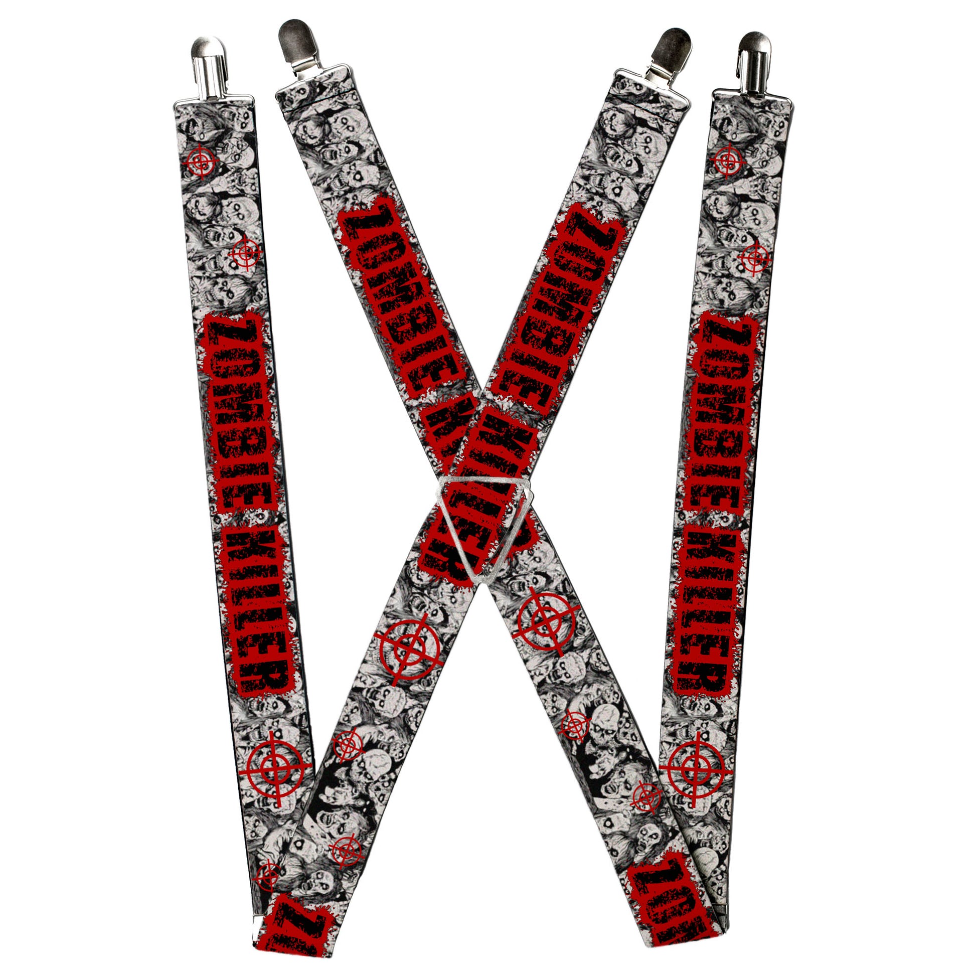 Suspenders - ZOMBIE KILLER w/Stacked Zombies Sketch Suspenders Buckle-Down