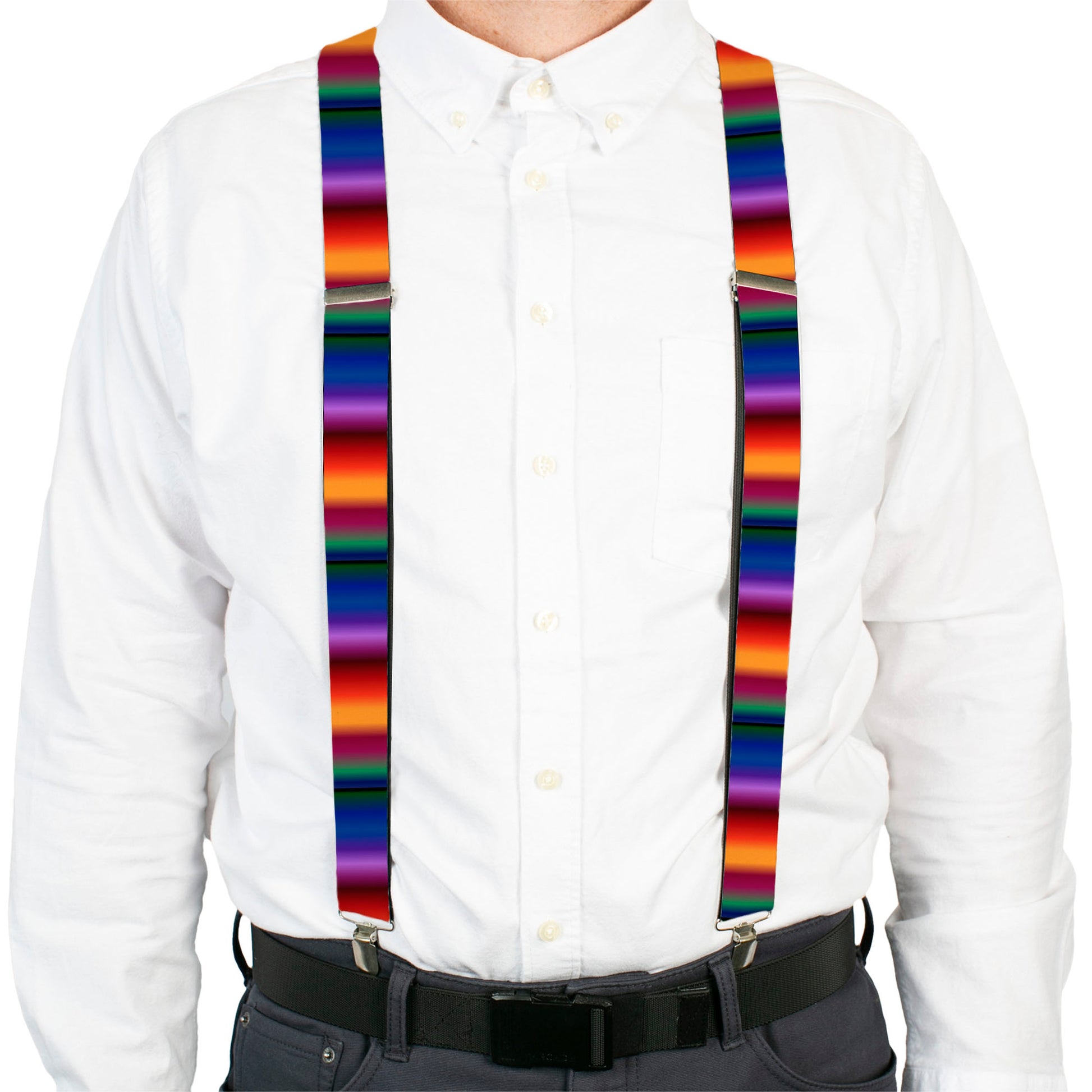Suspenders - Zarape3 Vertical Multi Color Fade Suspenders Buckle-Down
