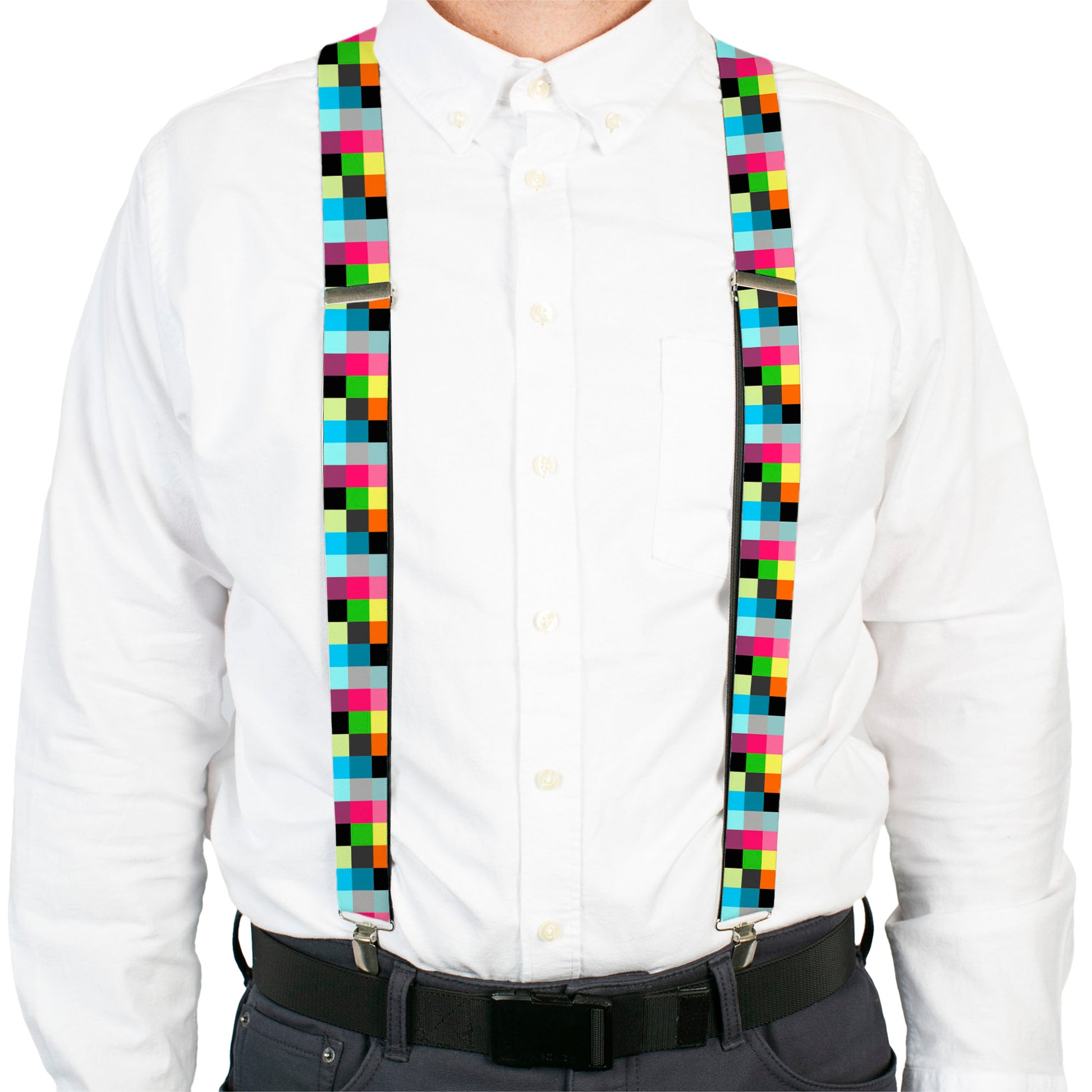 Suspenders - Checker Bright Pastel Suspenders Buckle-Down