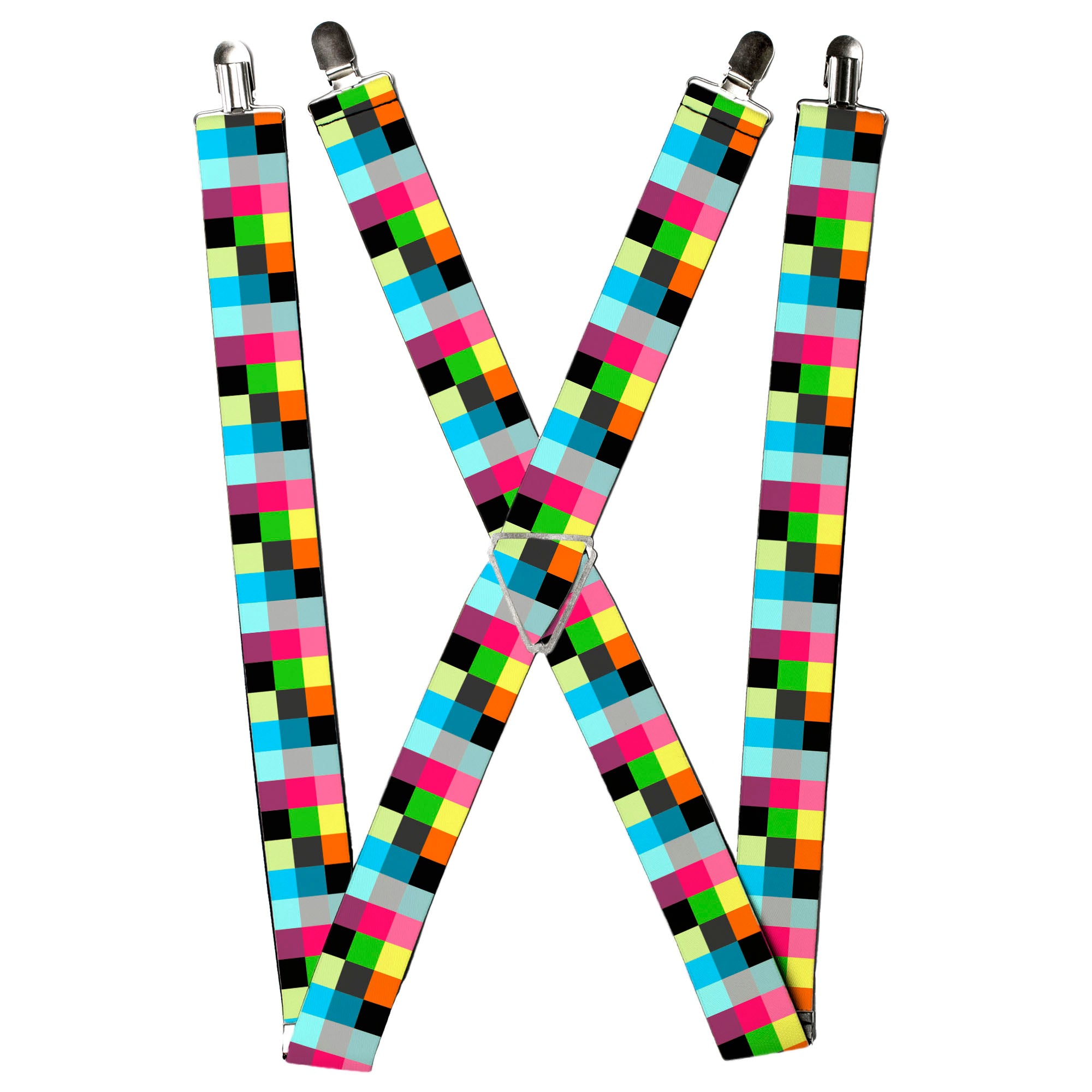 Suspenders - Checker Bright Pastel Suspenders Buckle-Down