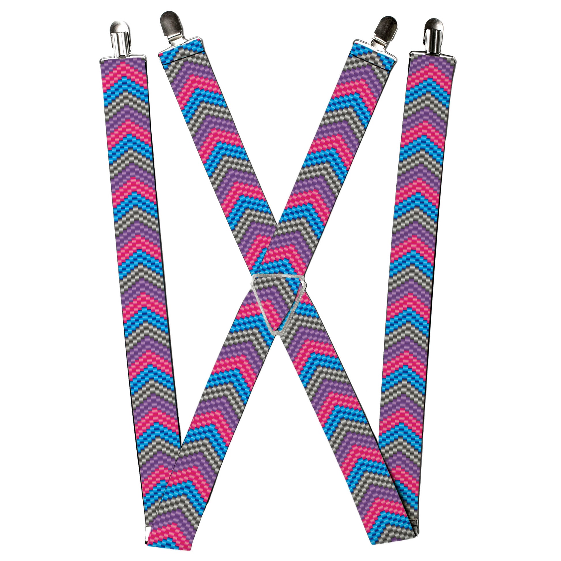 Suspenders - Chevron Weave Gray/Lavender/Pink/Baby Blue Suspenders Buckle-Down
