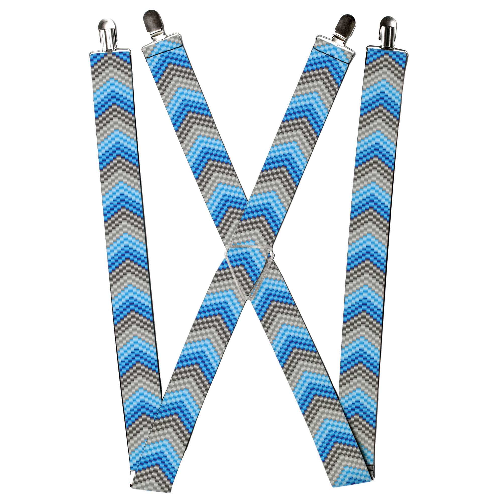 Suspenders - Chevron Weave Grays/Blues Suspenders Buckle-Down