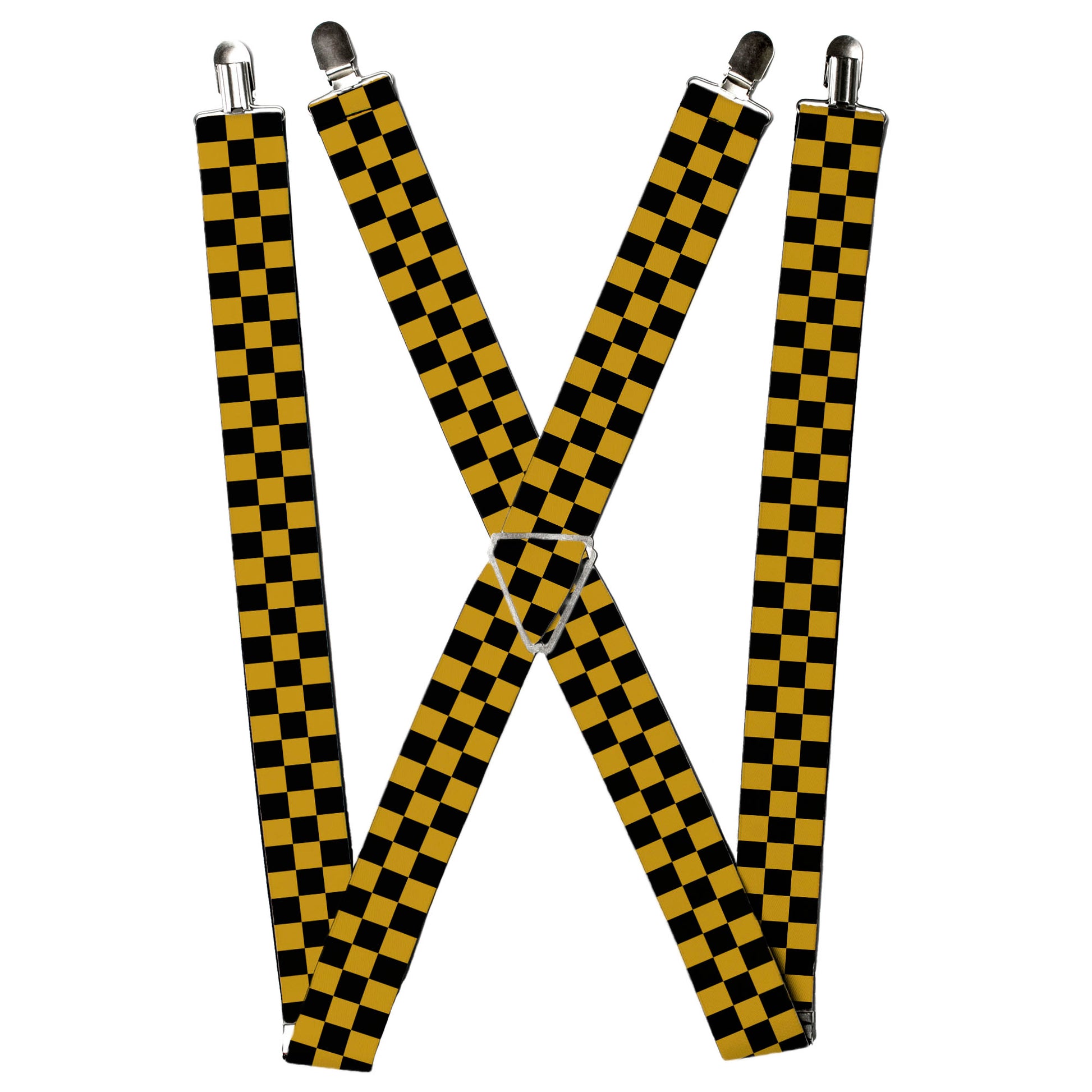 Suspenders - Checker Black/Gold Suspenders Buckle-Down