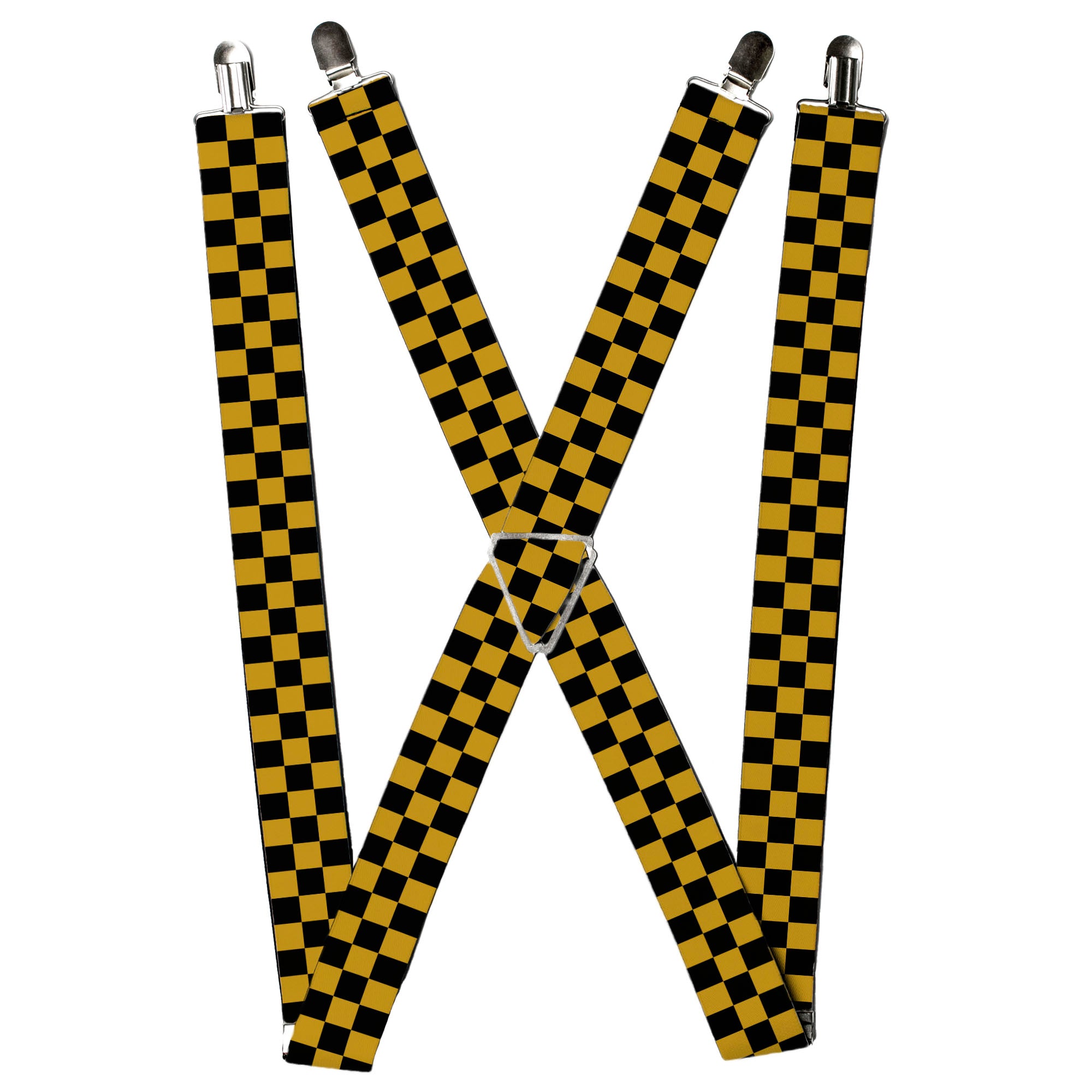 Suspenders - Checker Black/Gold Suspenders Buckle-Down