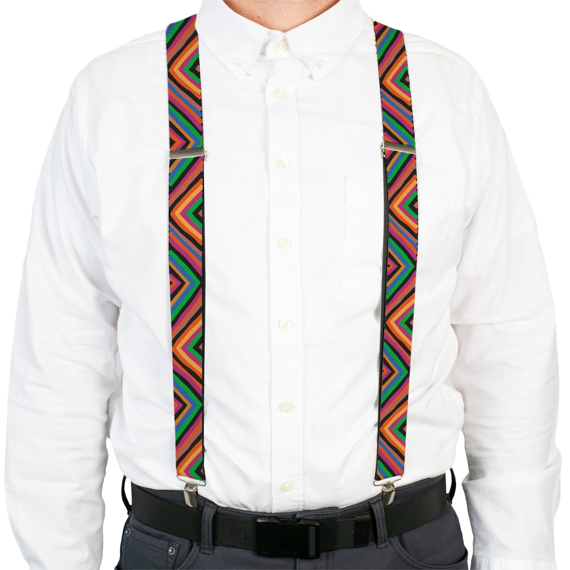 Suspenders - Diamond Freehand Multi Color Suspenders Buckle-Down