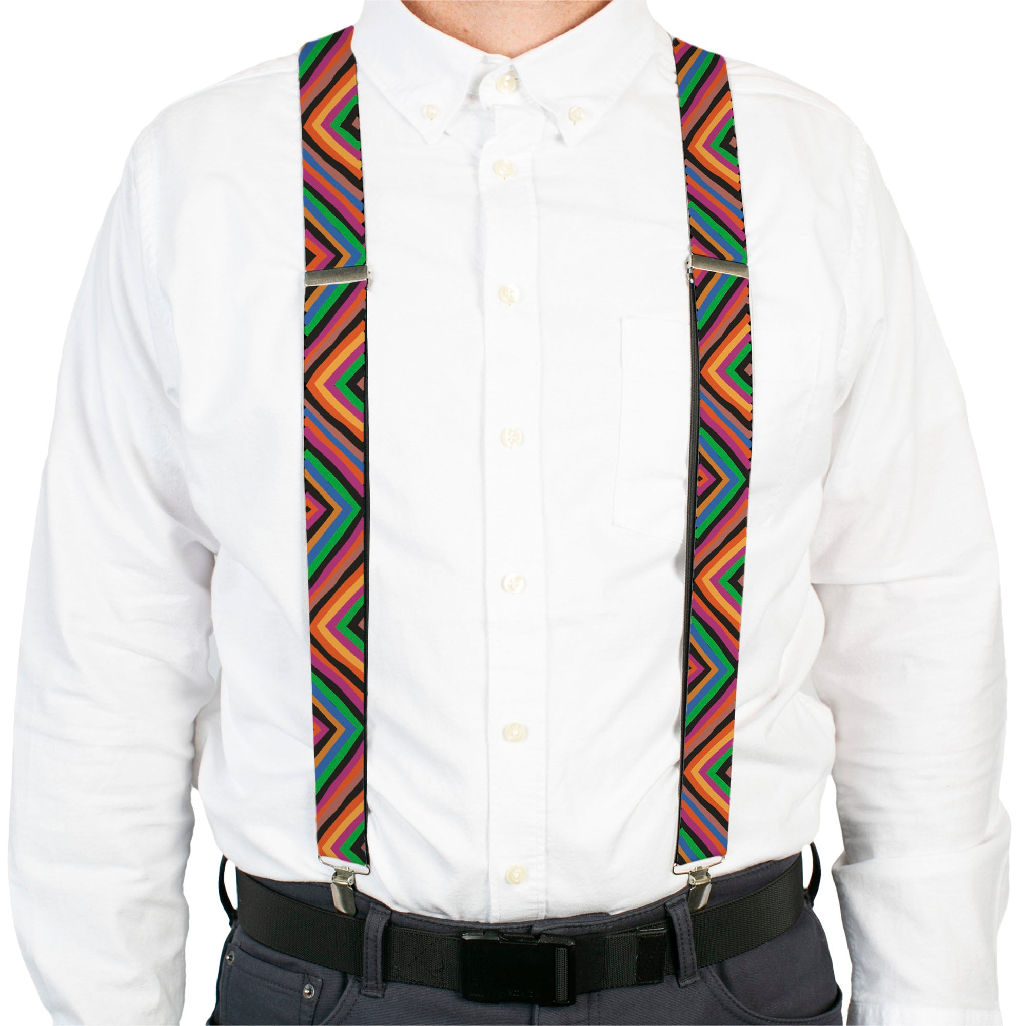 Suspenders - Diamond Freehand Multi Color Suspenders Buckle-Down