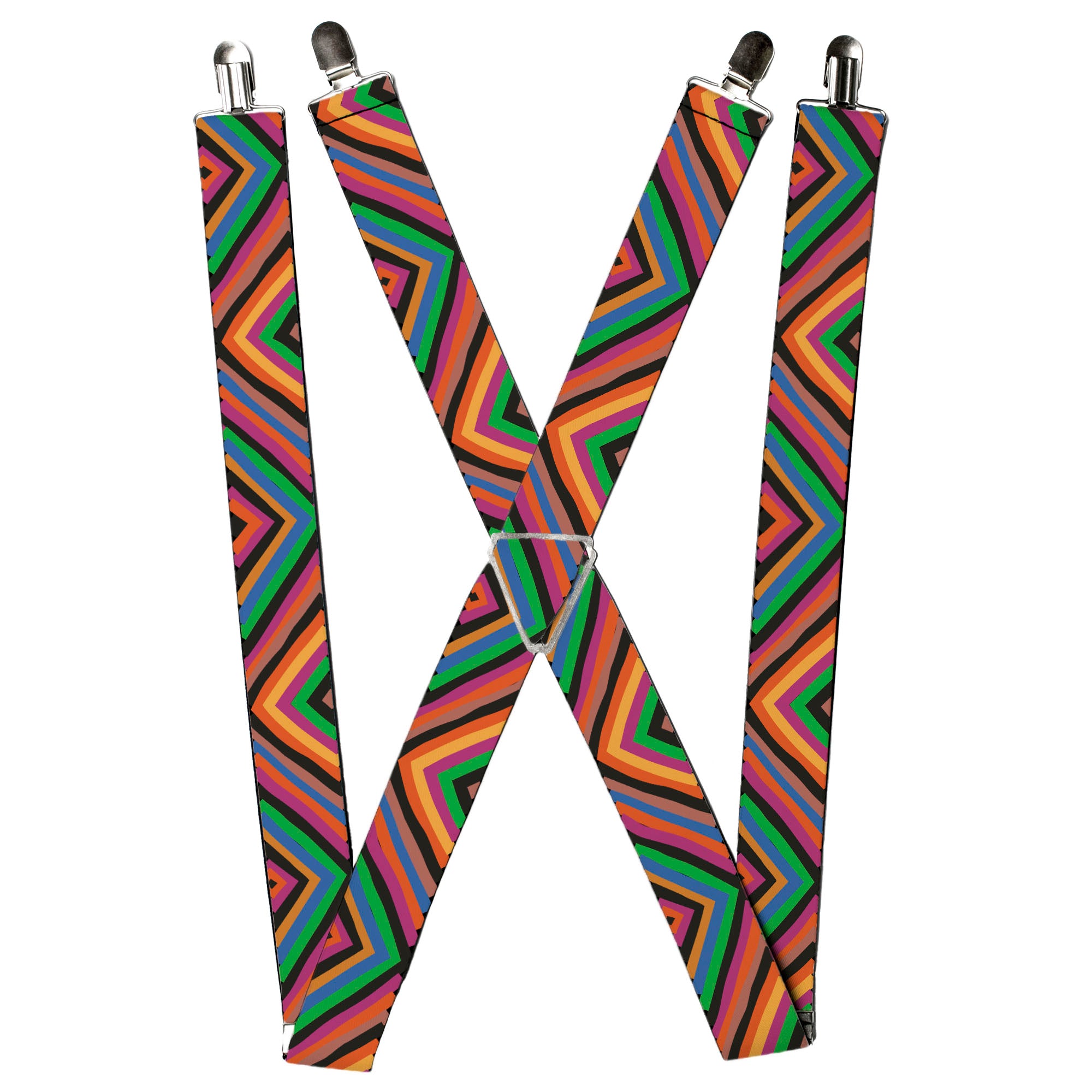 Suspenders - Diamond Freehand Multi Color Suspenders Buckle-Down