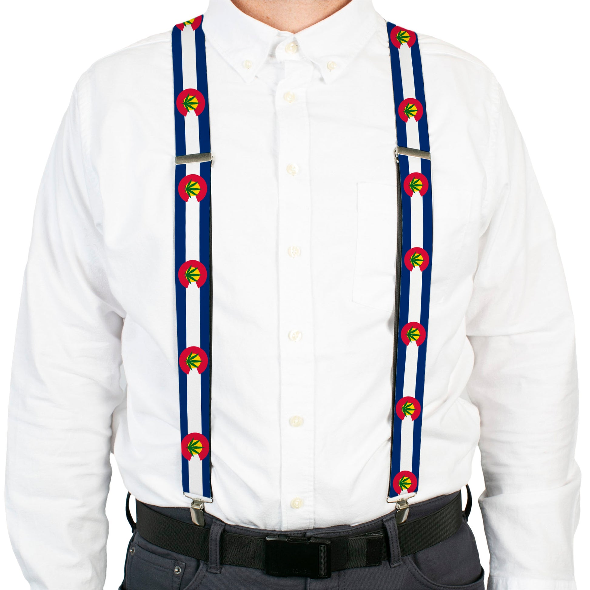 Suspenders - Colorado Flag/Marijuana Leaf Suspenders Buckle-Down
