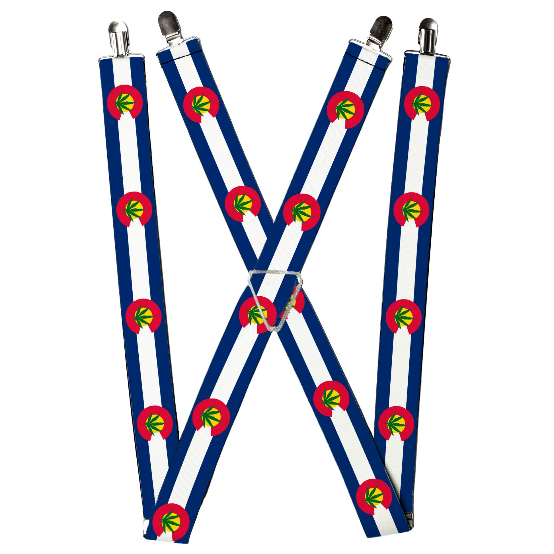 Suspenders - Colorado Flag/Marijuana Leaf Suspenders Buckle-Down