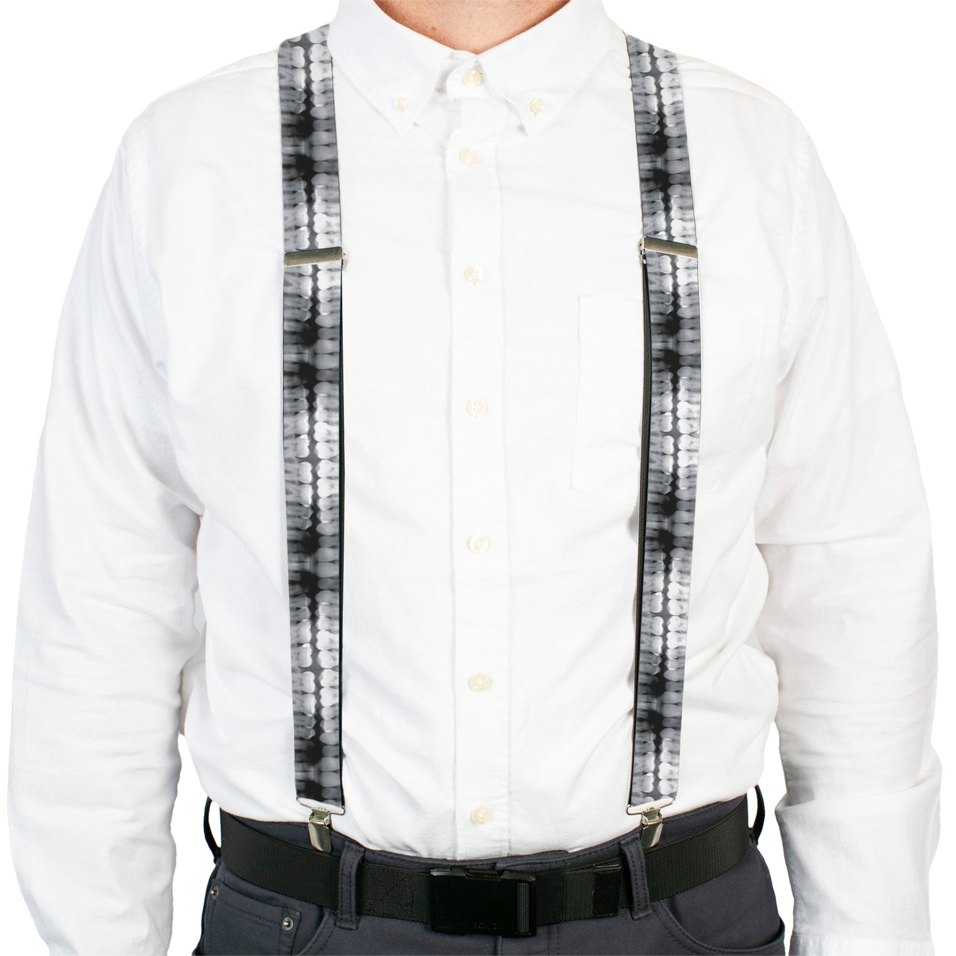 Suspenders - Dental X-Rays Black/White Suspenders Buckle-Down