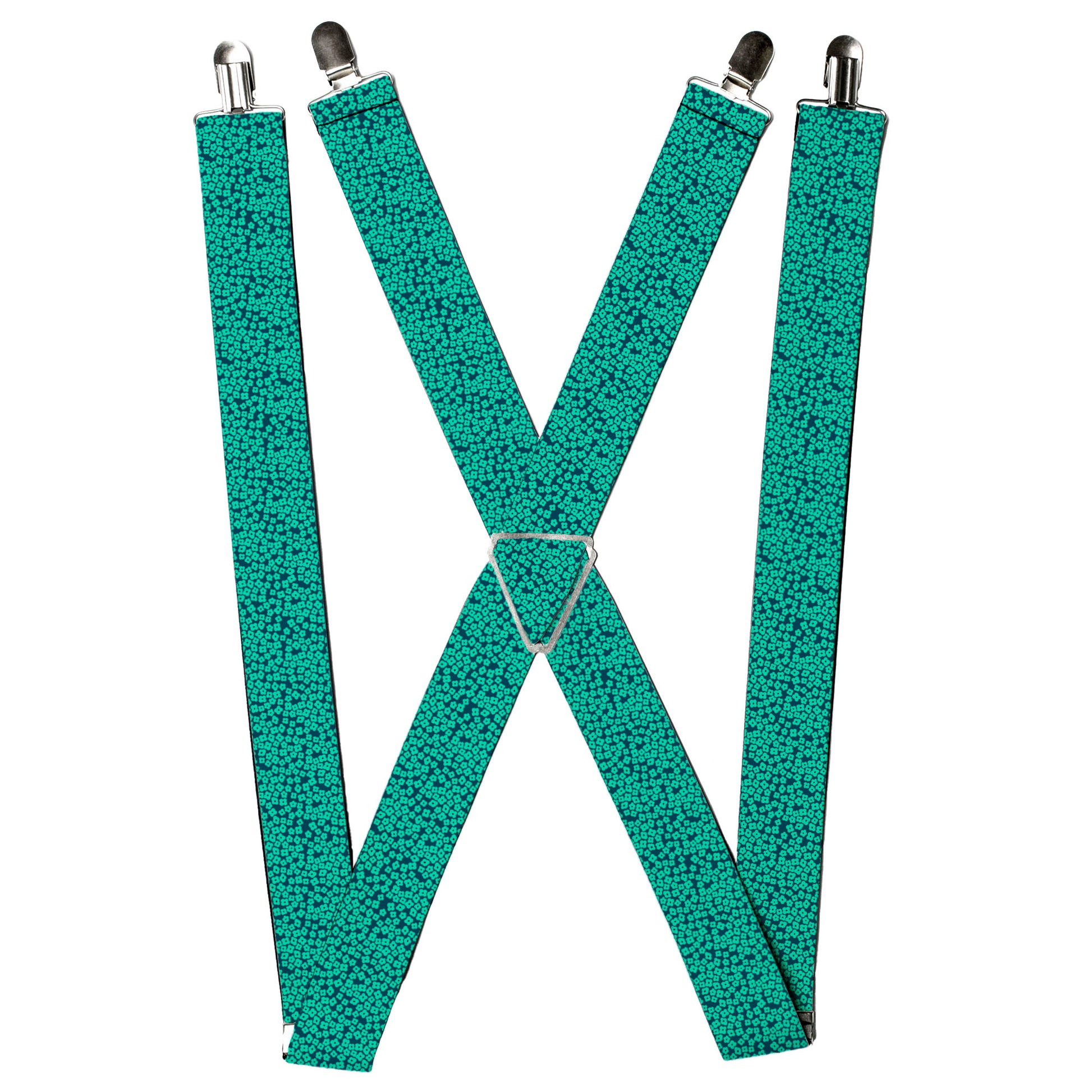 Suspenders - Ditsy Floral Teal/Light Teal/Teal Suspenders Buckle-Down