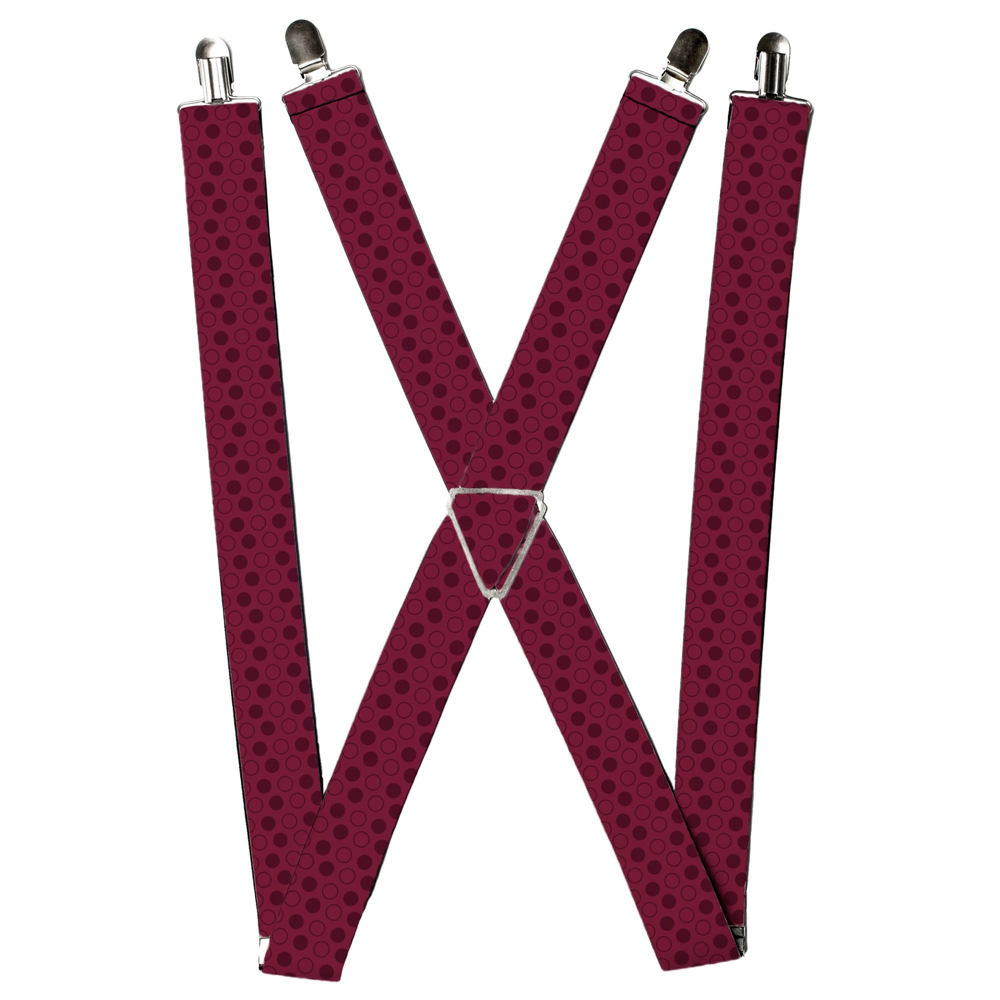 Suspenders - Dots Solid/Outline Maroon Suspenders Buckle-Down