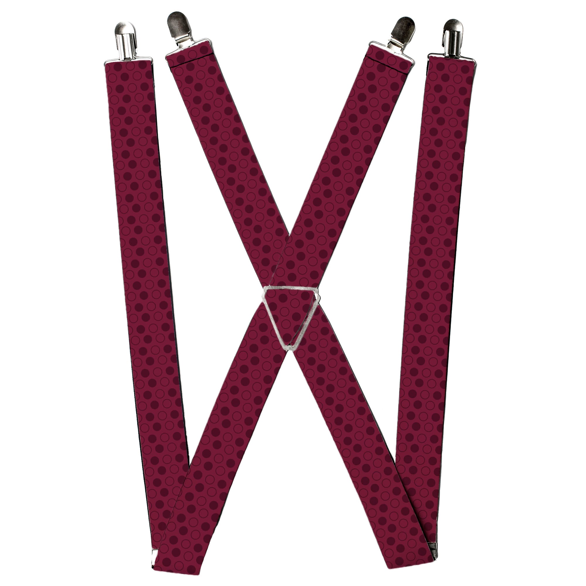 Suspenders - Dots Solid/Outline Maroon Suspenders Buckle-Down