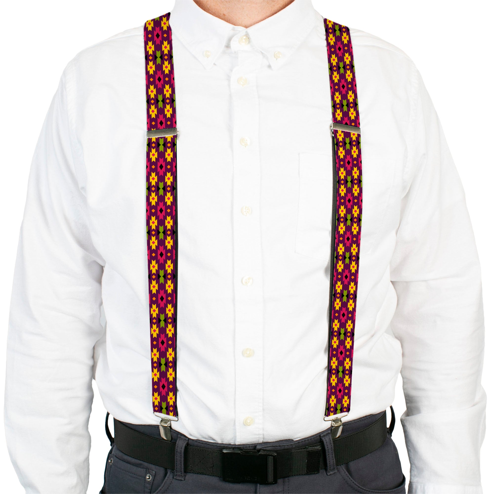 Suspenders - Mini Navajo Purple/Yellow/Pink/Green Suspenders Buckle-Down