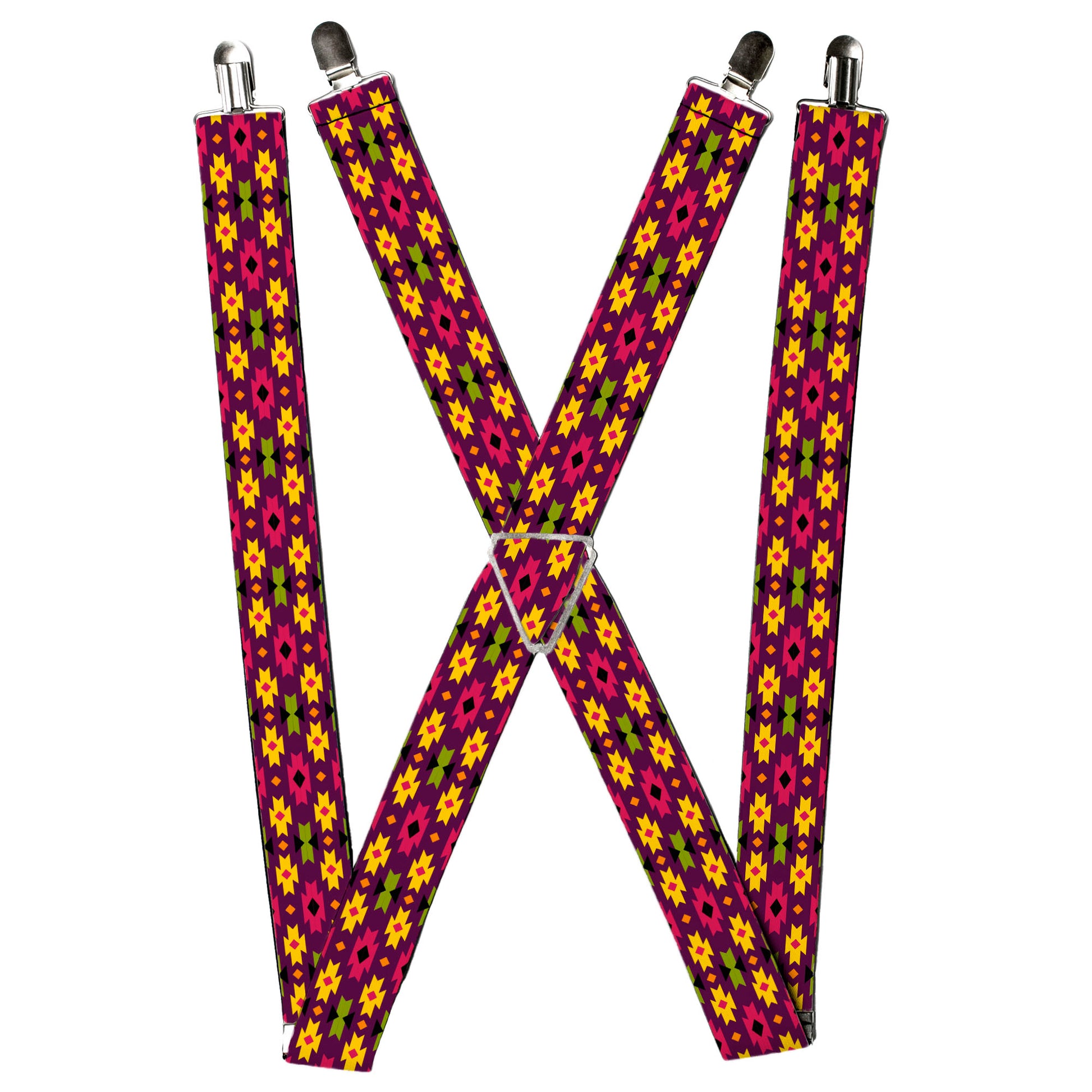 Suspenders - Mini Navajo Purple/Yellow/Pink/Green Suspenders Buckle-Down