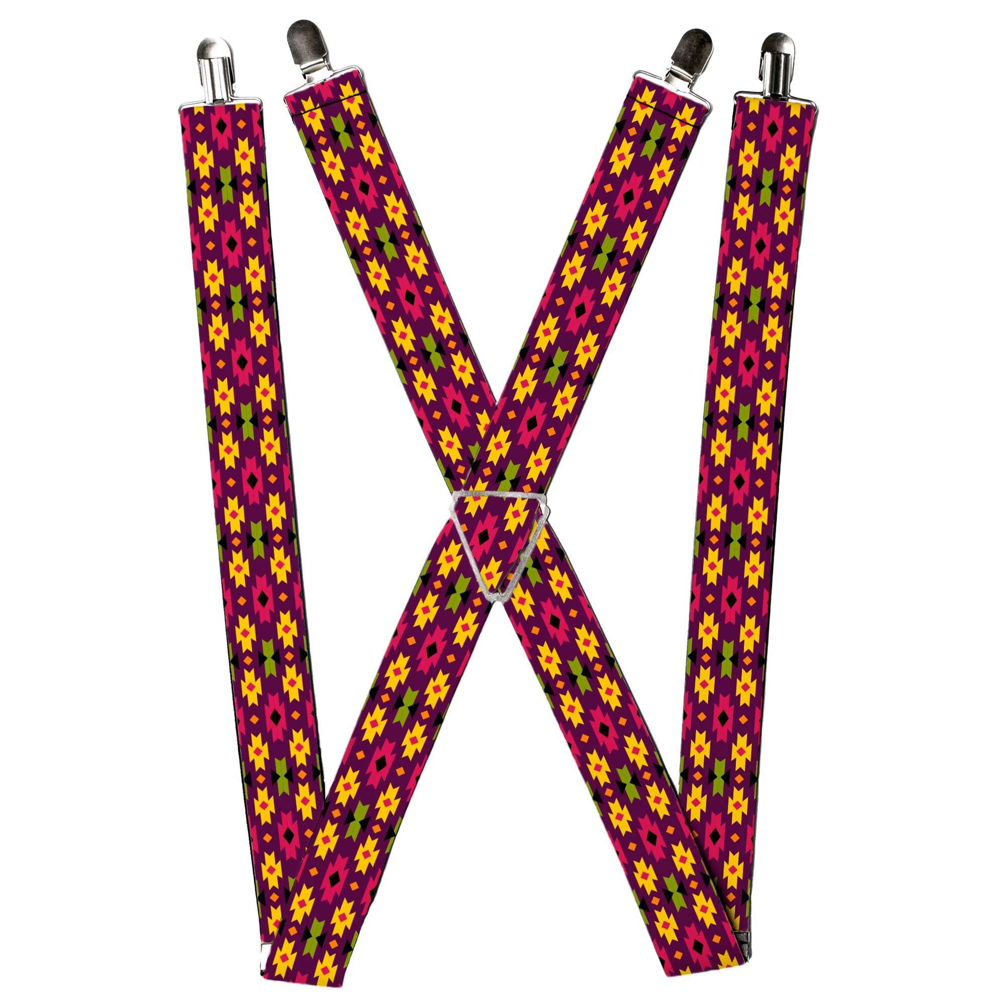 Suspenders - Mini Navajo Purple/Yellow/Pink/Green Suspenders Buckle-Down