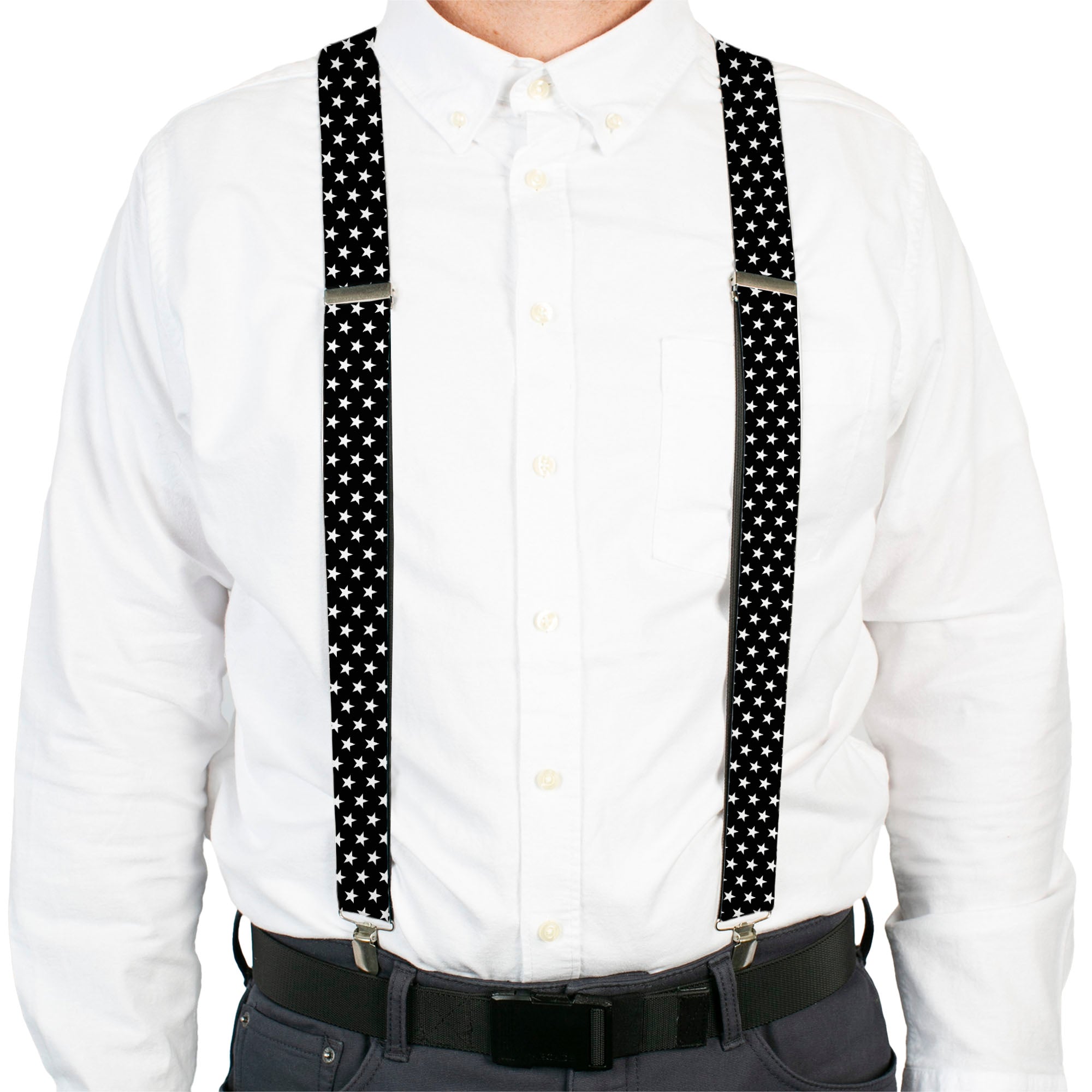 Suspenders - Mini Stars3 Black/White Suspenders Buckle-Down
