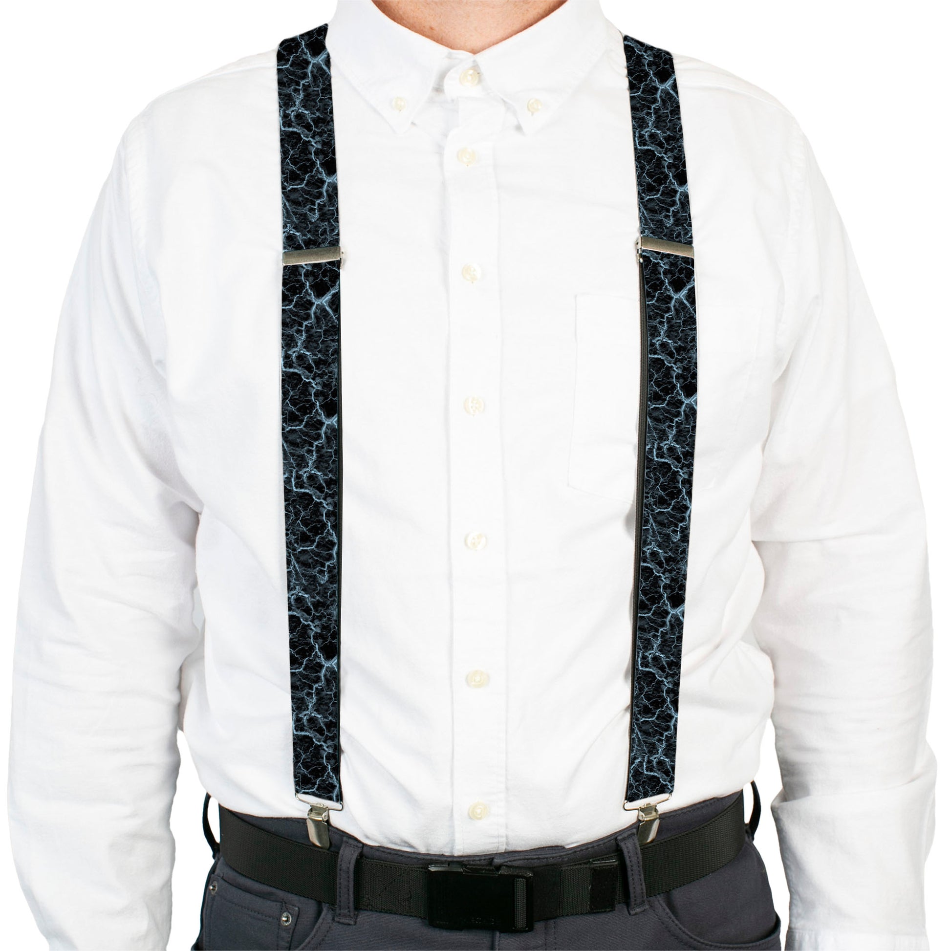 Suspenders - Marble Black/Baby Blue Suspenders Buckle-Down