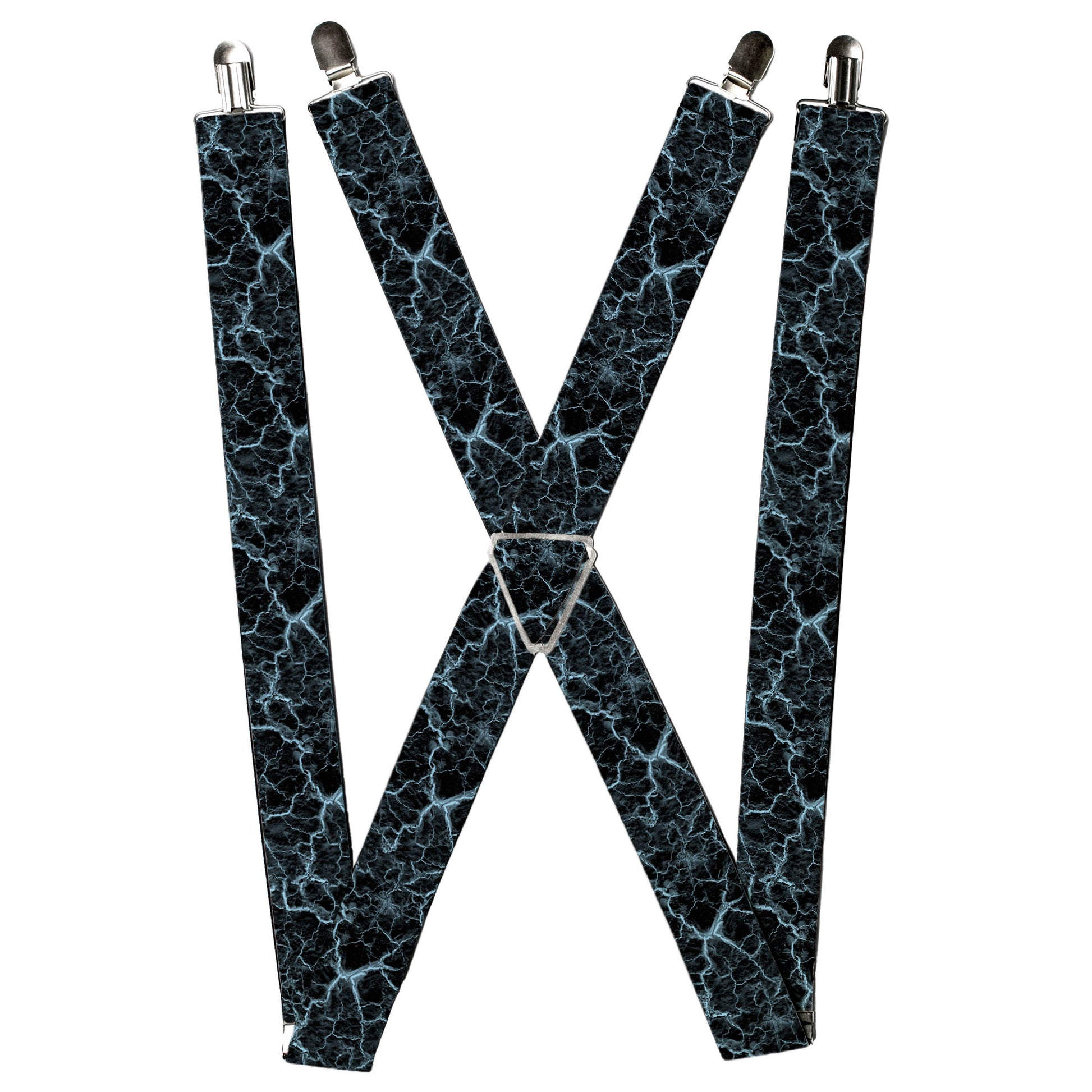 Suspenders - Marble Black/Baby Blue Suspenders Buckle-Down