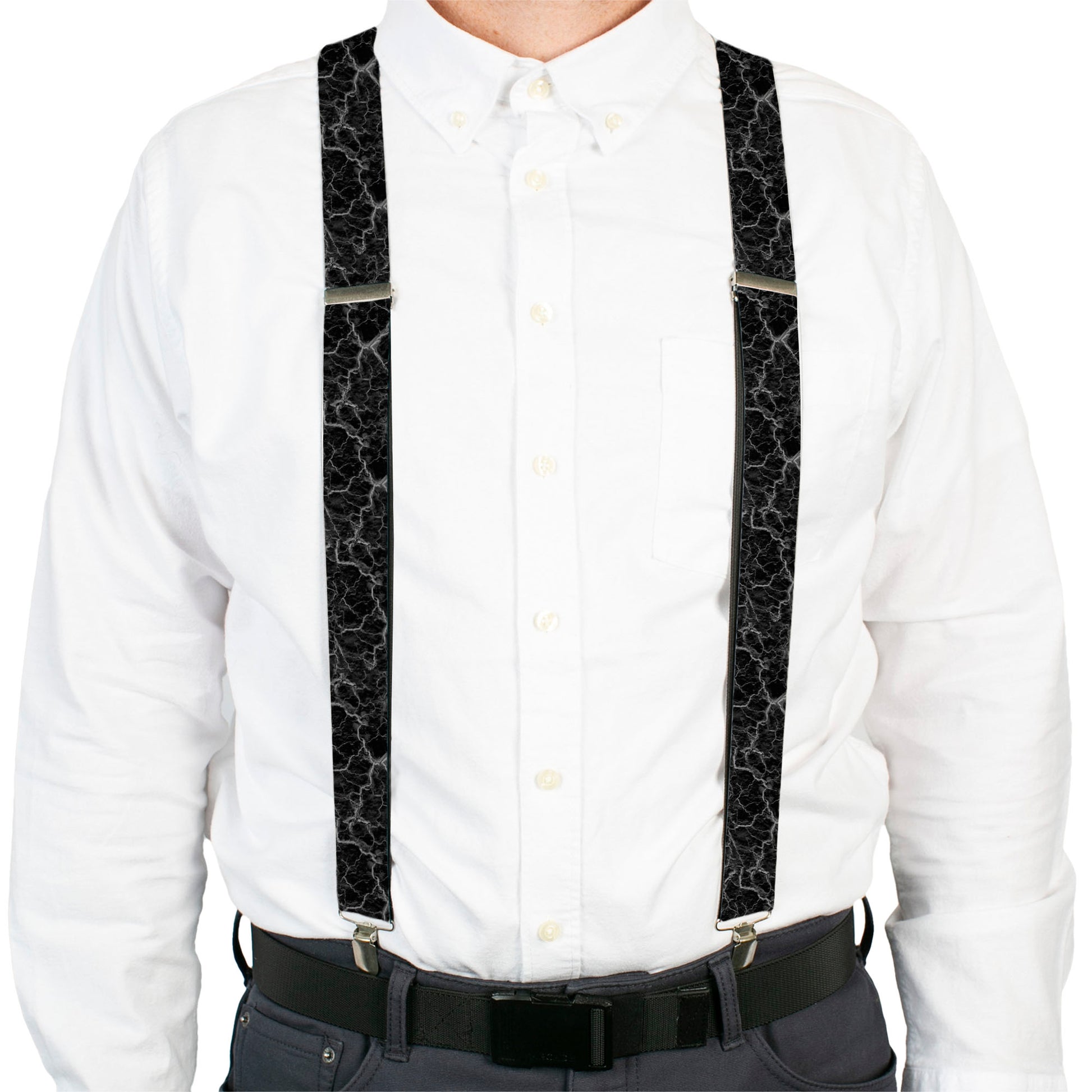 Suspenders - Marble Black/Charcoal Gray Suspenders Buckle-Down