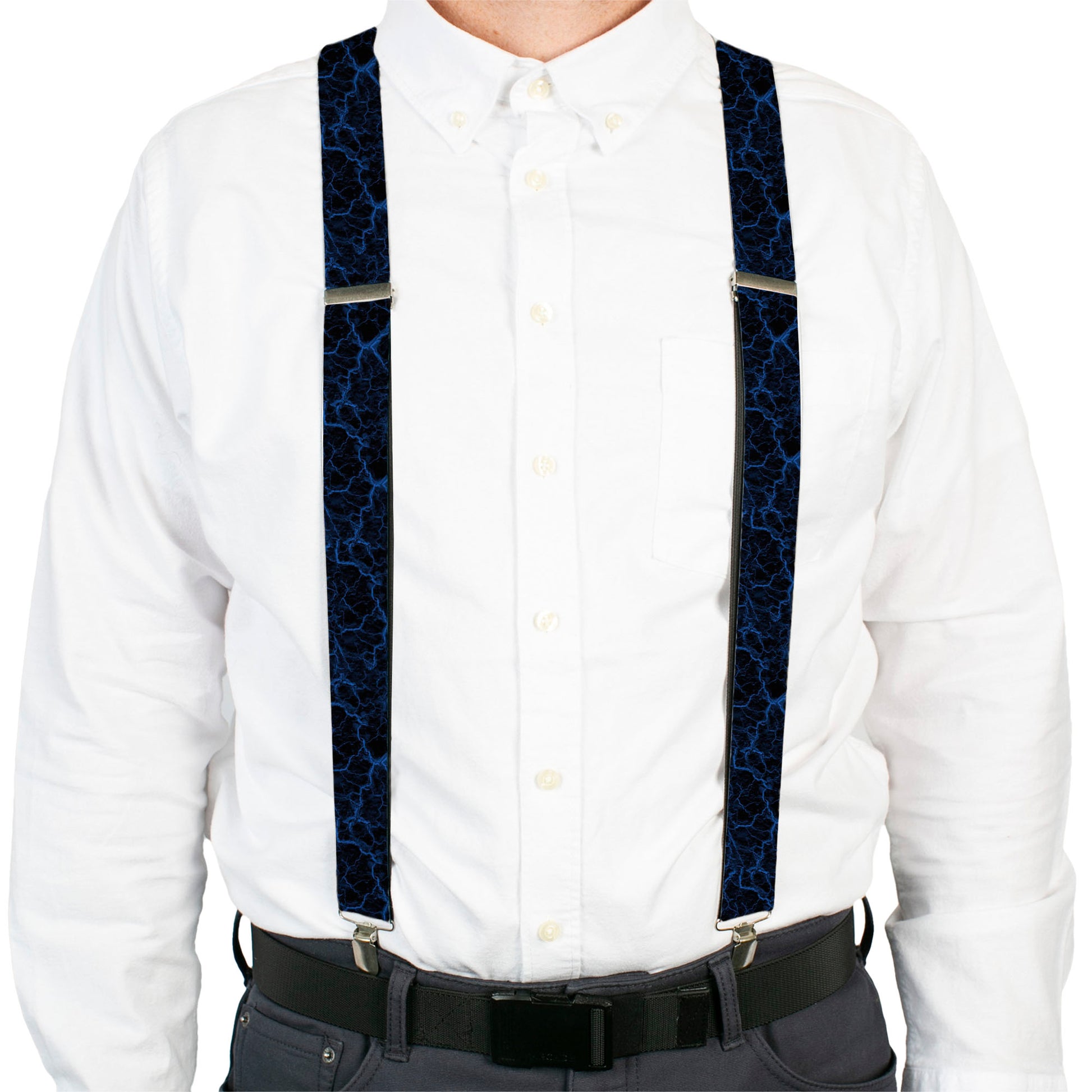 Suspenders - Marble Black/Blue Suspenders Buckle-Down