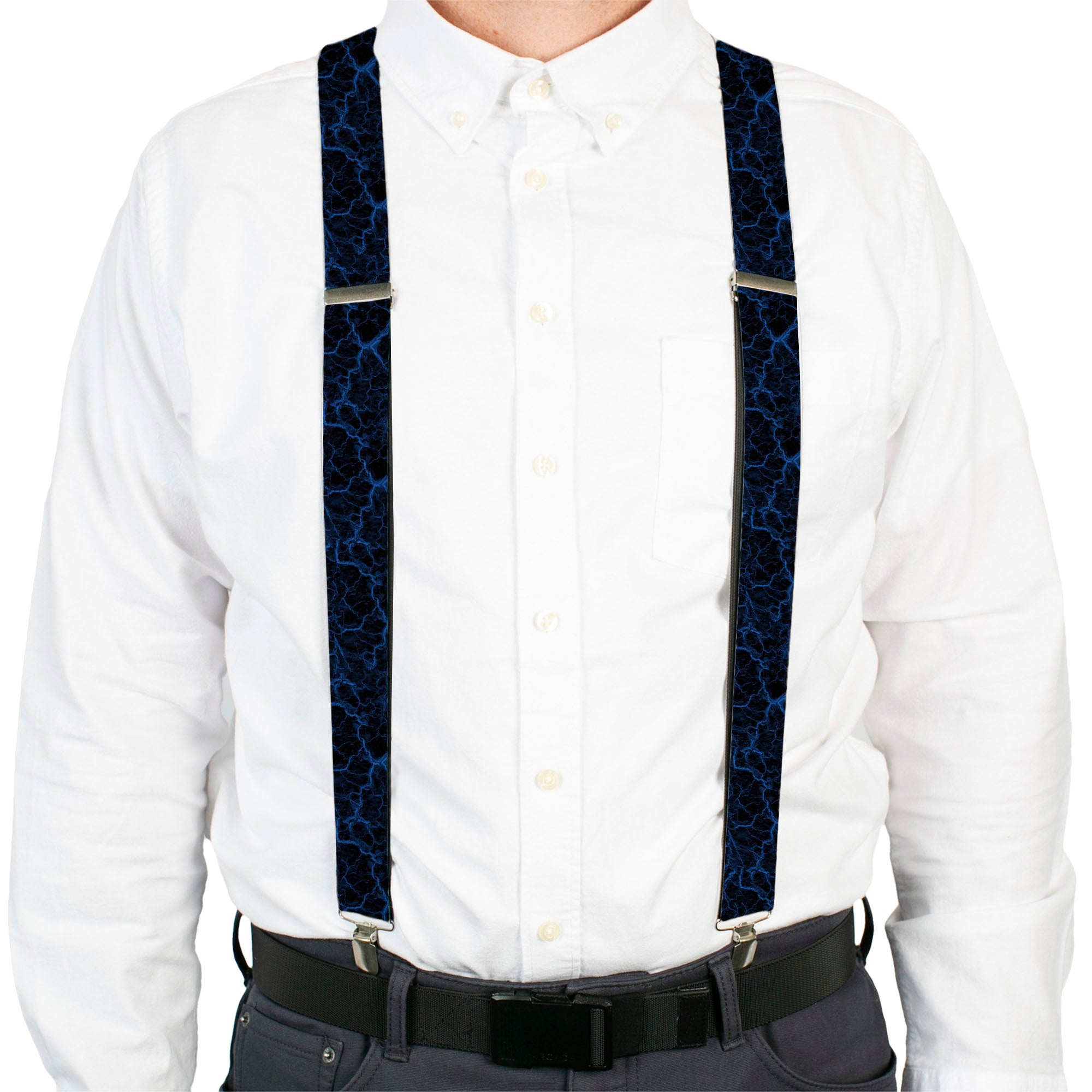 Suspenders - Marble Black/Blue Suspenders Buckle-Down