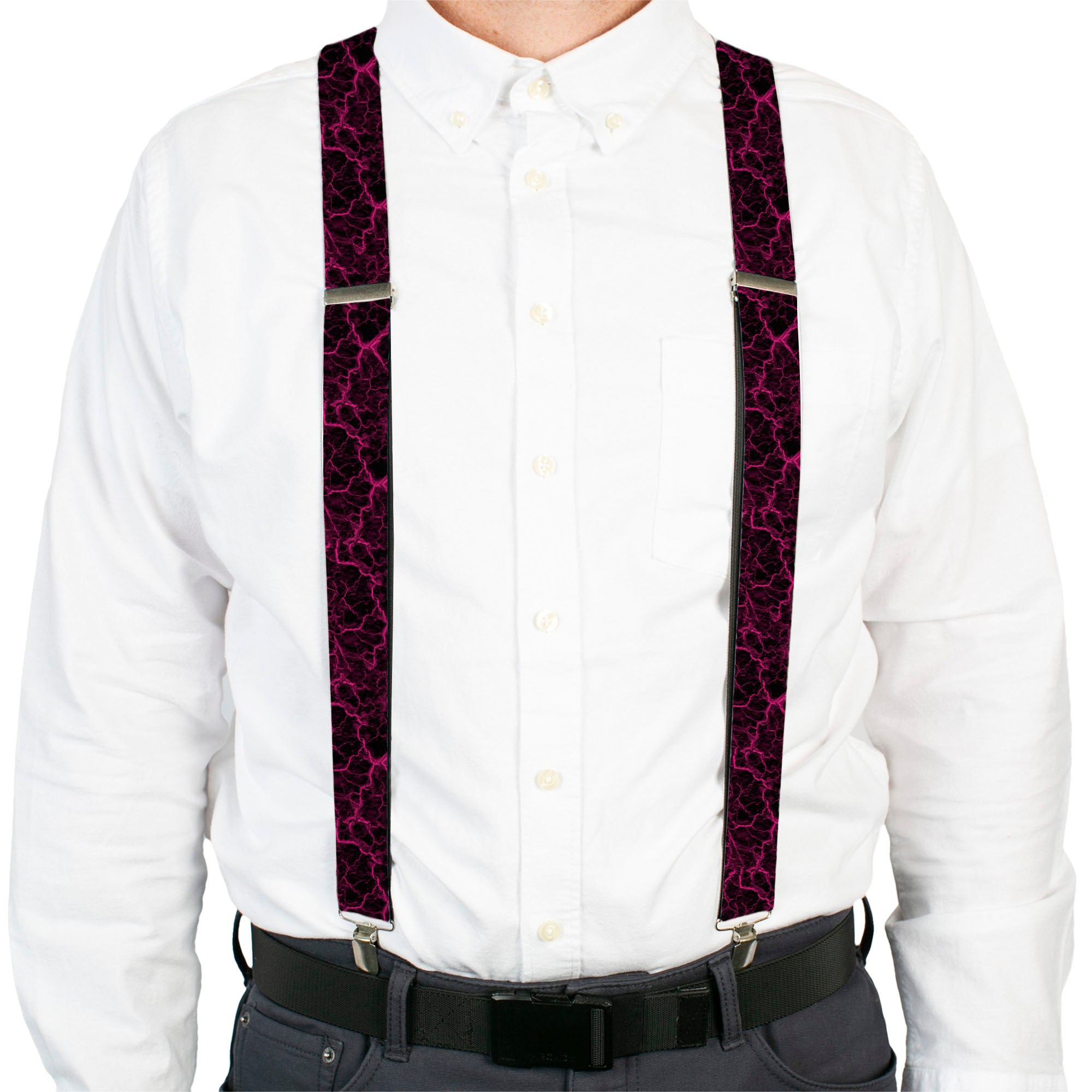 Suspenders - Marble Black/Hot Pink Suspenders Buckle-Down