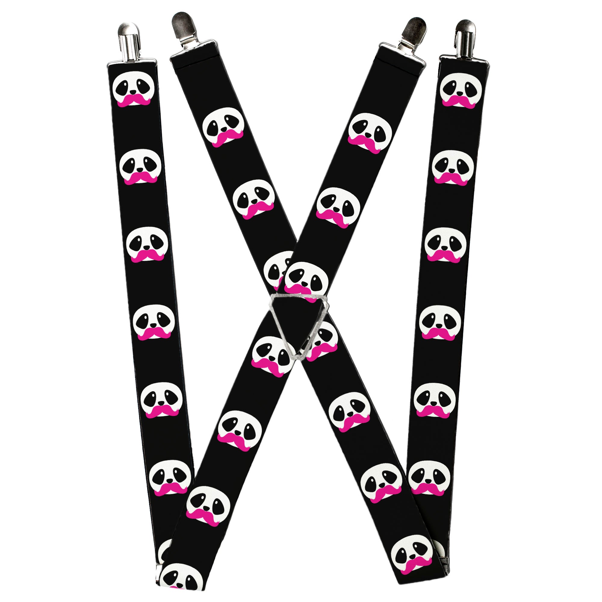 Suspenders - Panda Face w/Pink Mustache Suspenders Buckle-Down