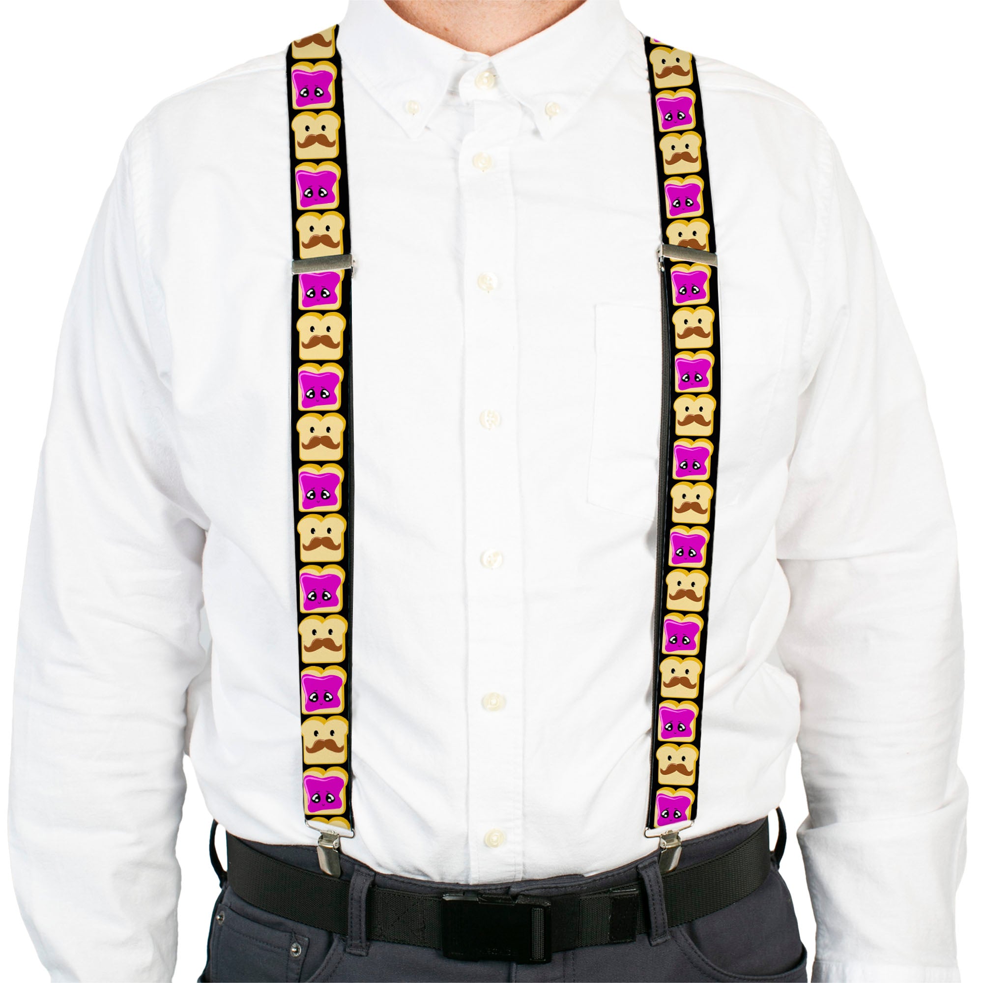 Suspenders - Peanut Butter w/Mustache & Jelly Suspenders Buckle-Down