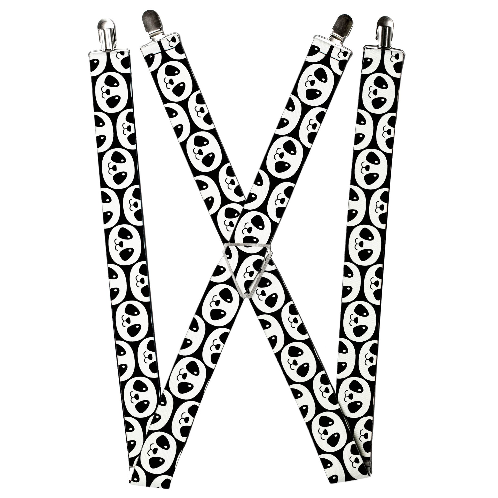Suspenders - Smiling Panda Repeat Black/White Suspenders Buckle-Down