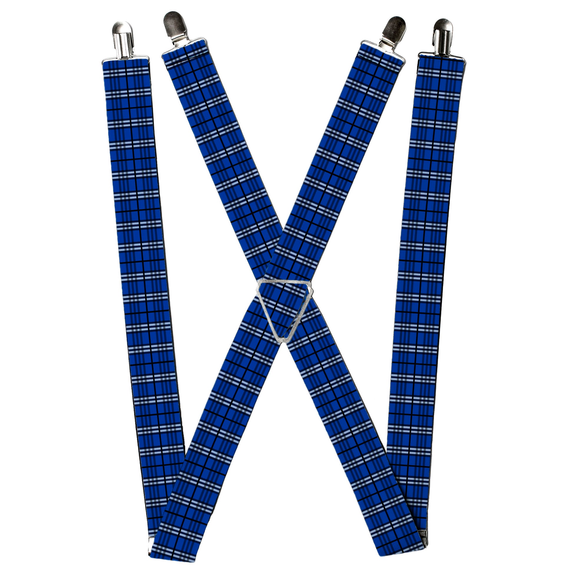 Suspenders - Plaid Navy Suspenders Buckle-Down