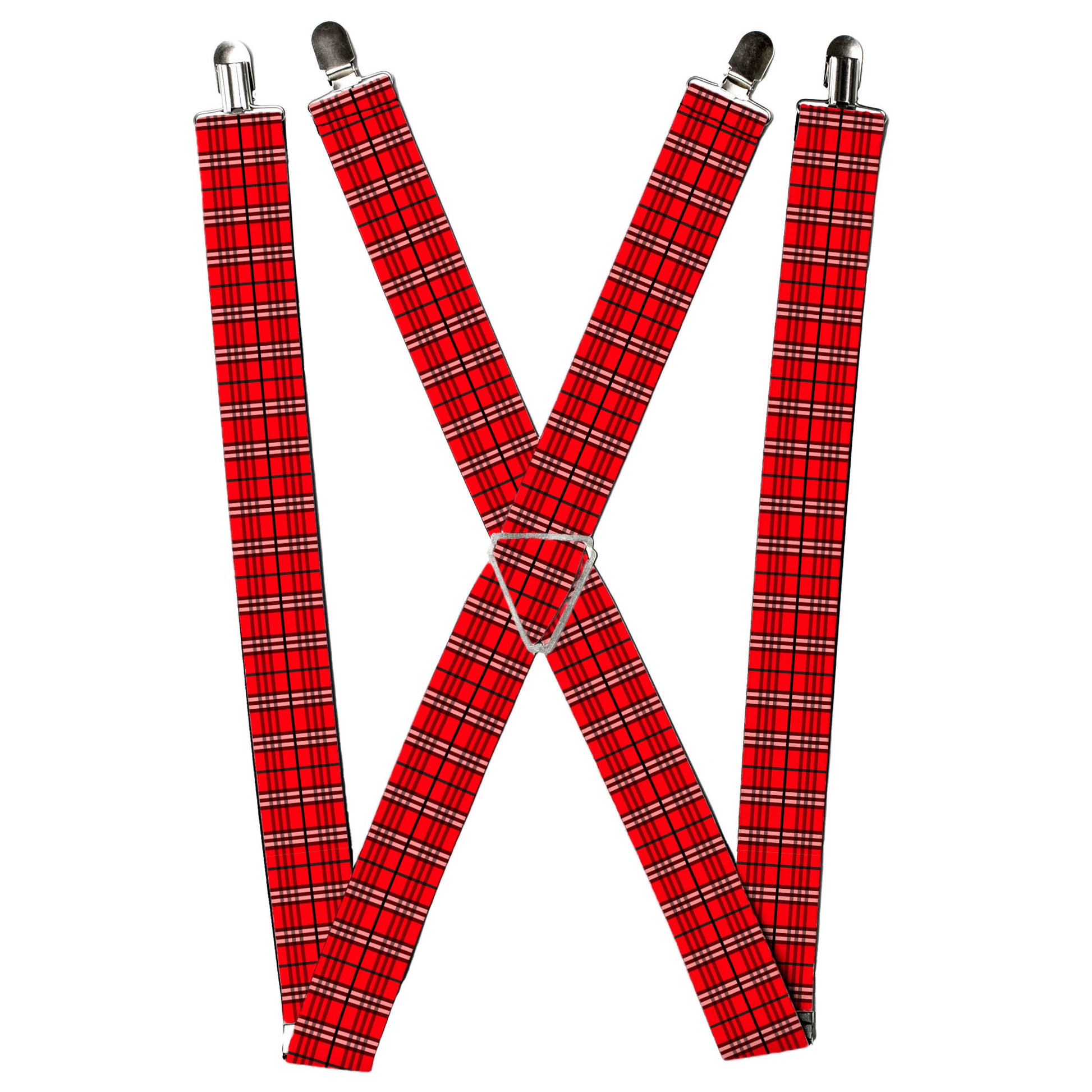 Suspenders - Plaid Red Suspenders Buckle-Down