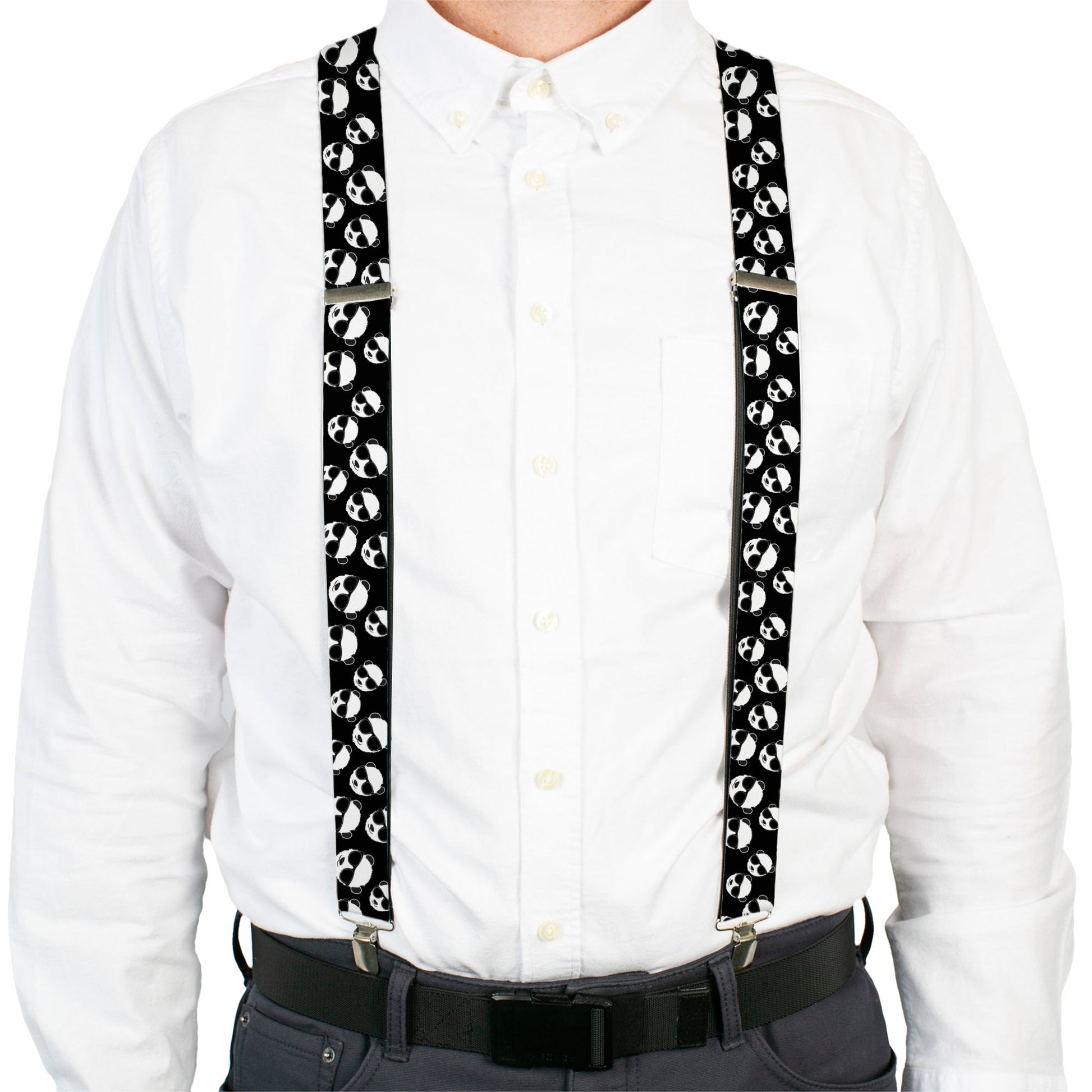 Suspenders - Multi Panda w/Sunglasses Black/White Suspenders Buckle-Down