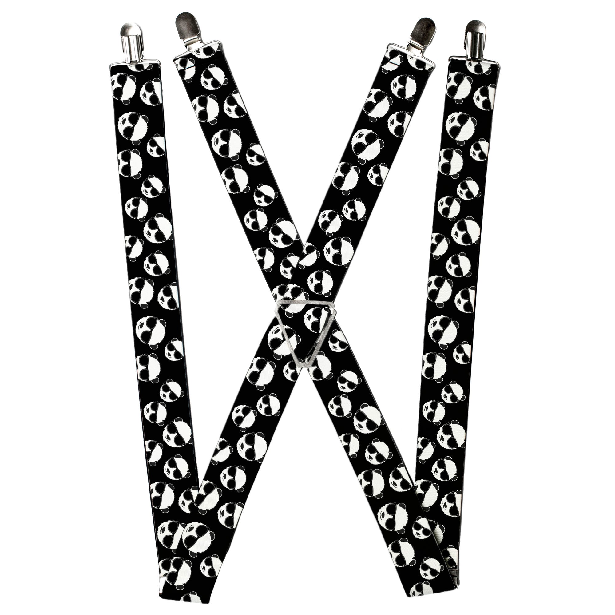 Suspenders - Multi Panda w/Sunglasses Black/White Suspenders Buckle-Down