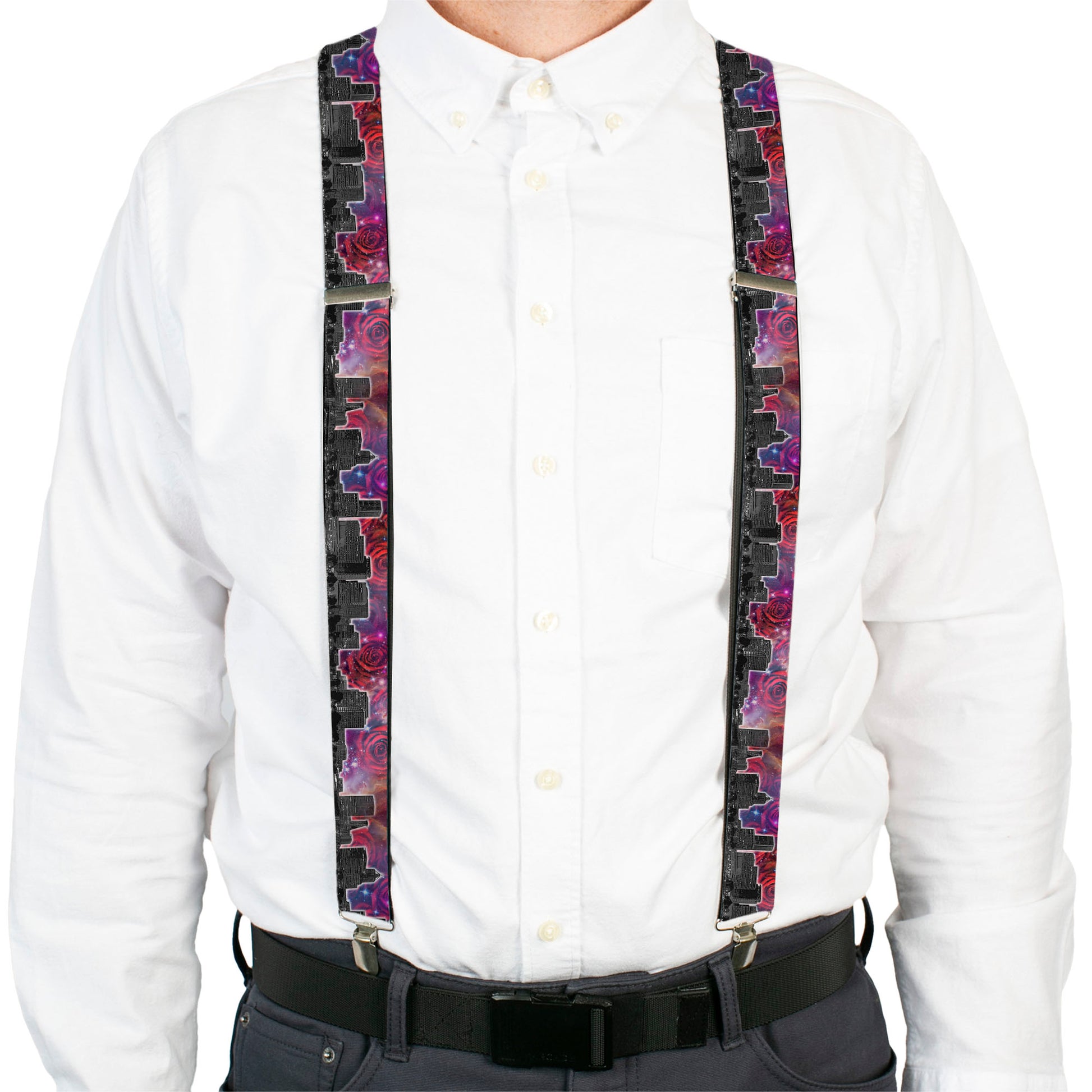 Suspenders - Portland Vivid Skyline Cosmic Roses Suspenders Buckle-Down