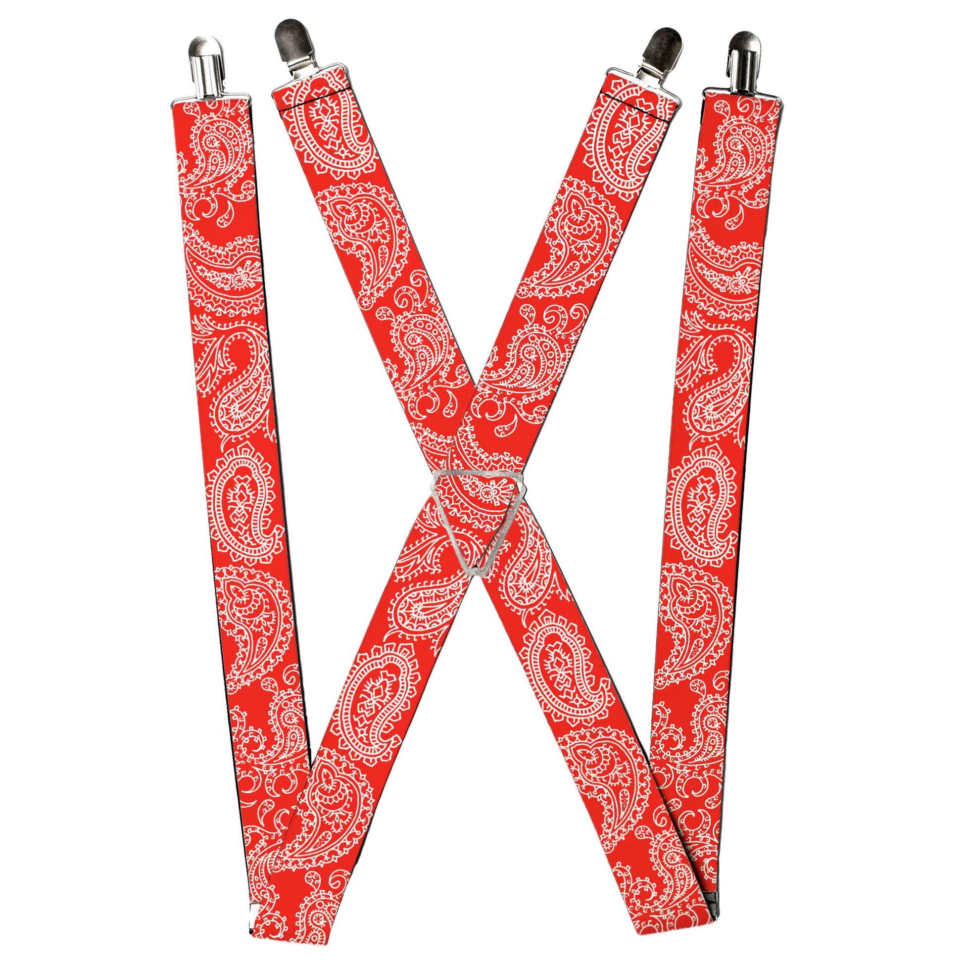 Suspenders - Paisley Red/White Suspenders Buckle-Down