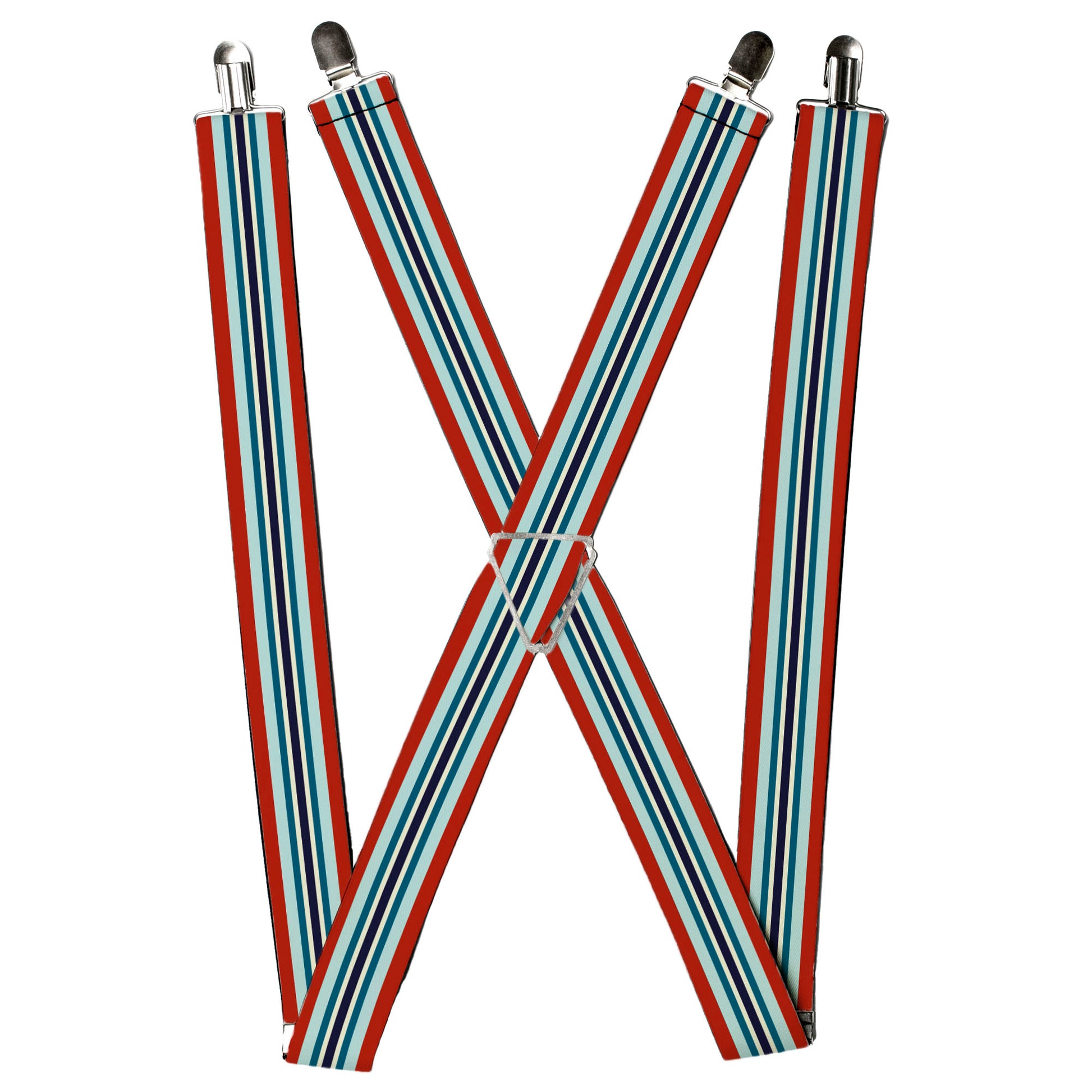 Suspenders - Stripes Red/Blues/White Suspenders Buckle-Down